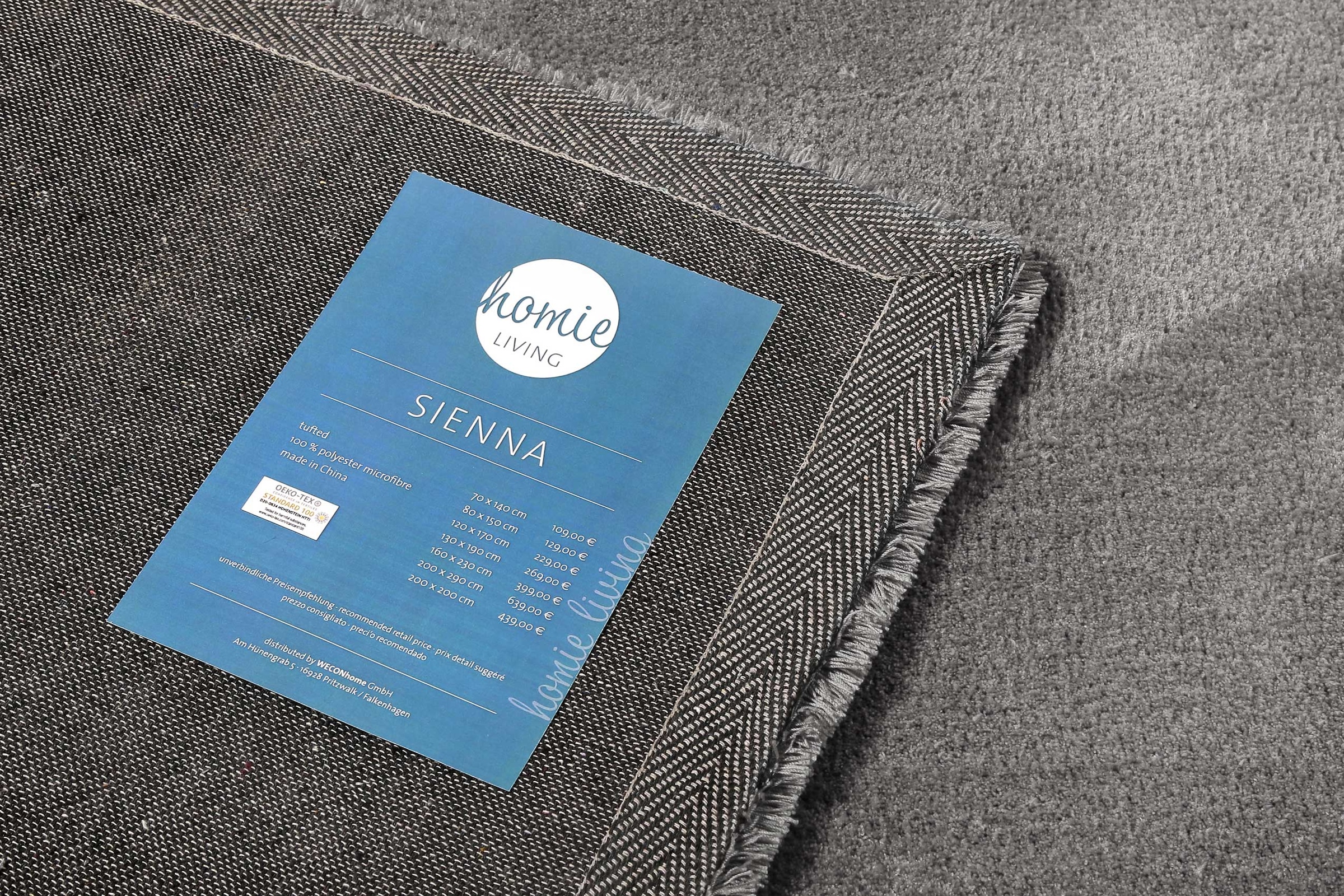 Homie Living Teppich »Sienna«, rechteckig, 20 mm Höhe, Hochflor, Microfaser, uni, weich & kuschelig, Wohnzimmer, Schlafzimmer