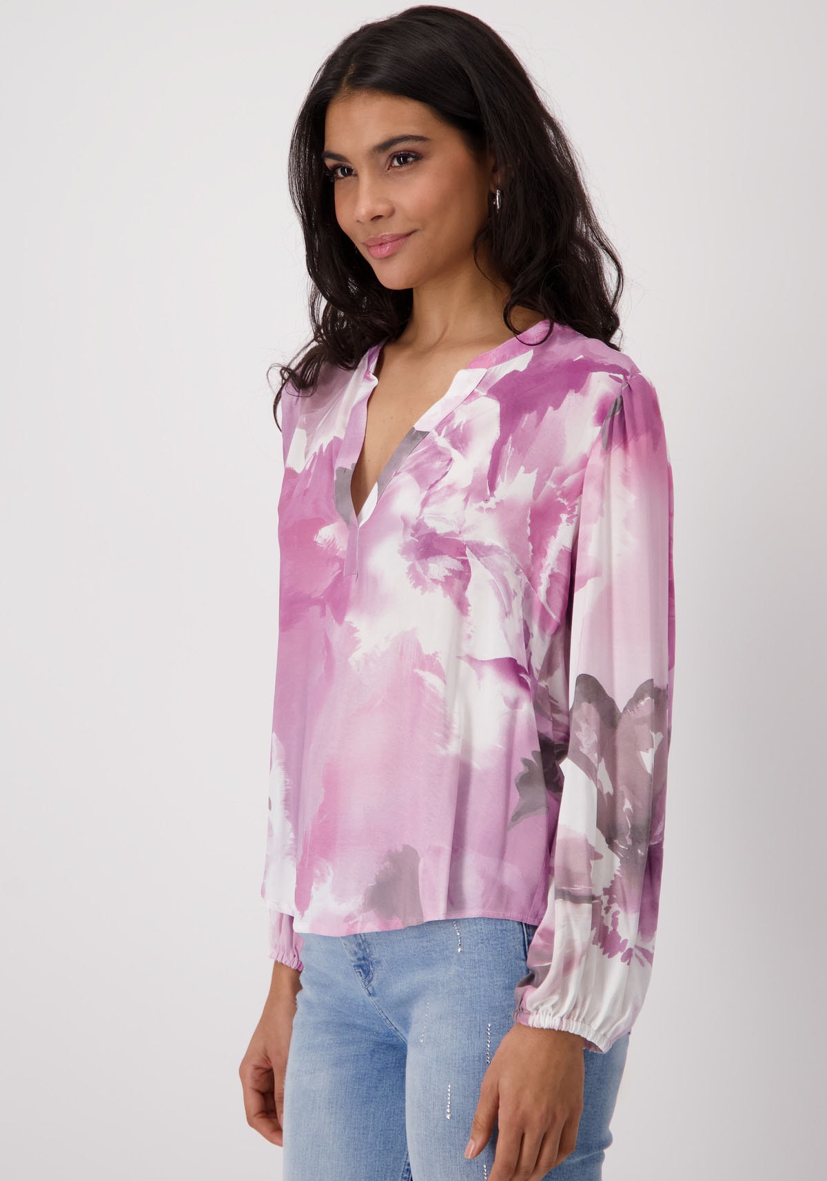 Monari Schlupfbluse, mit allover Blumendruck
