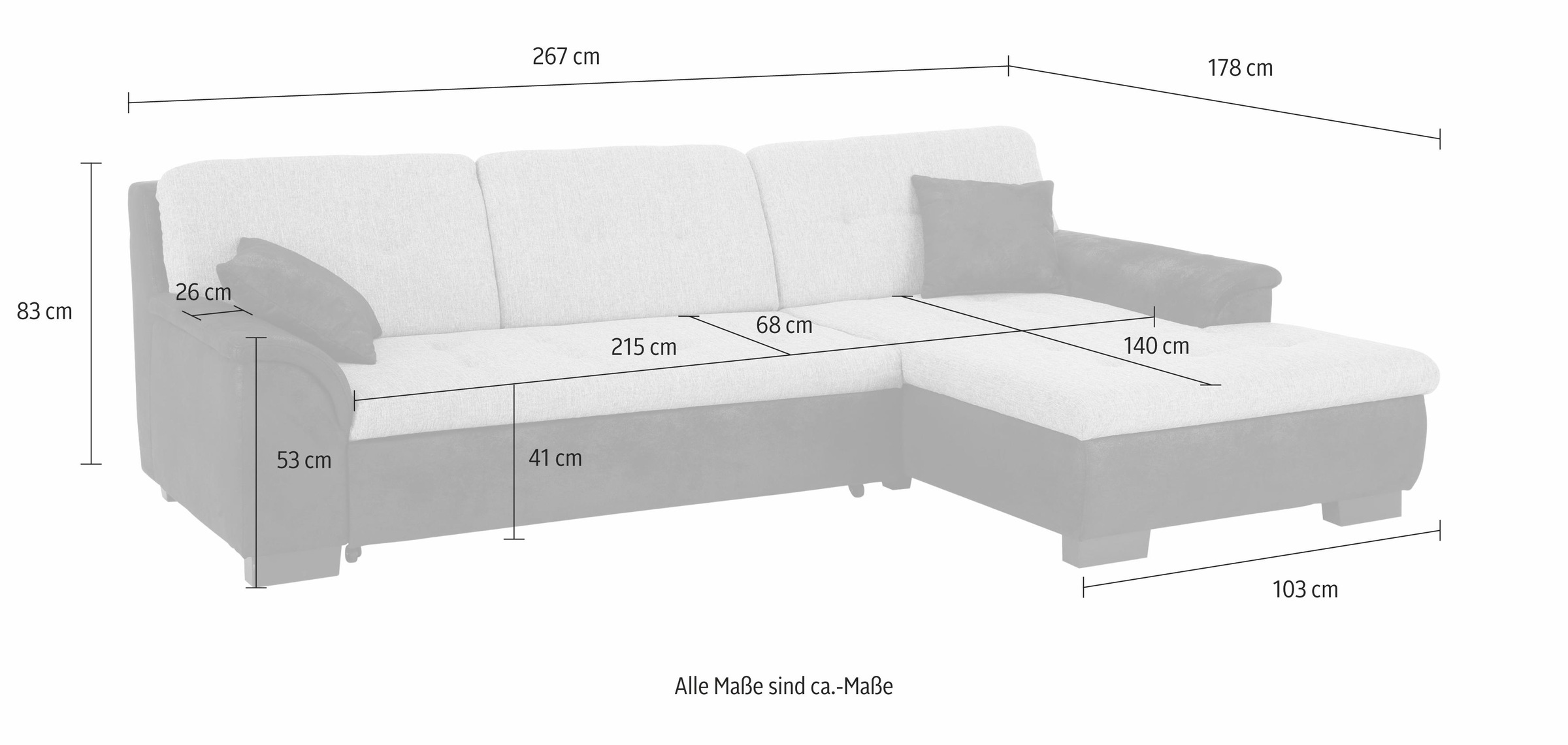 Home affaire Ecksofa »Bergen«, wahlweise mit Bettfunktion L-Form günstig online kaufen