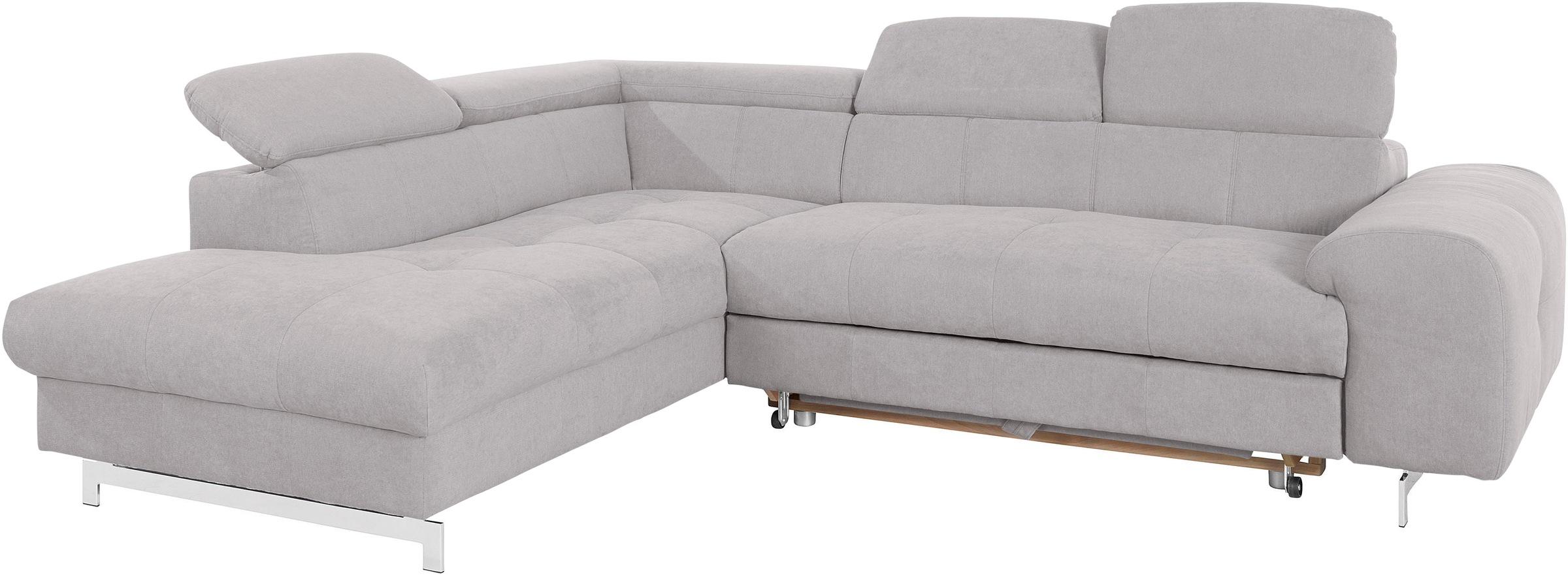 COTTA Ecksofa »Chef L-Form«, mit Kopfteilverstellung, edle Metallkufen, wahlweise mit Bettfunktion