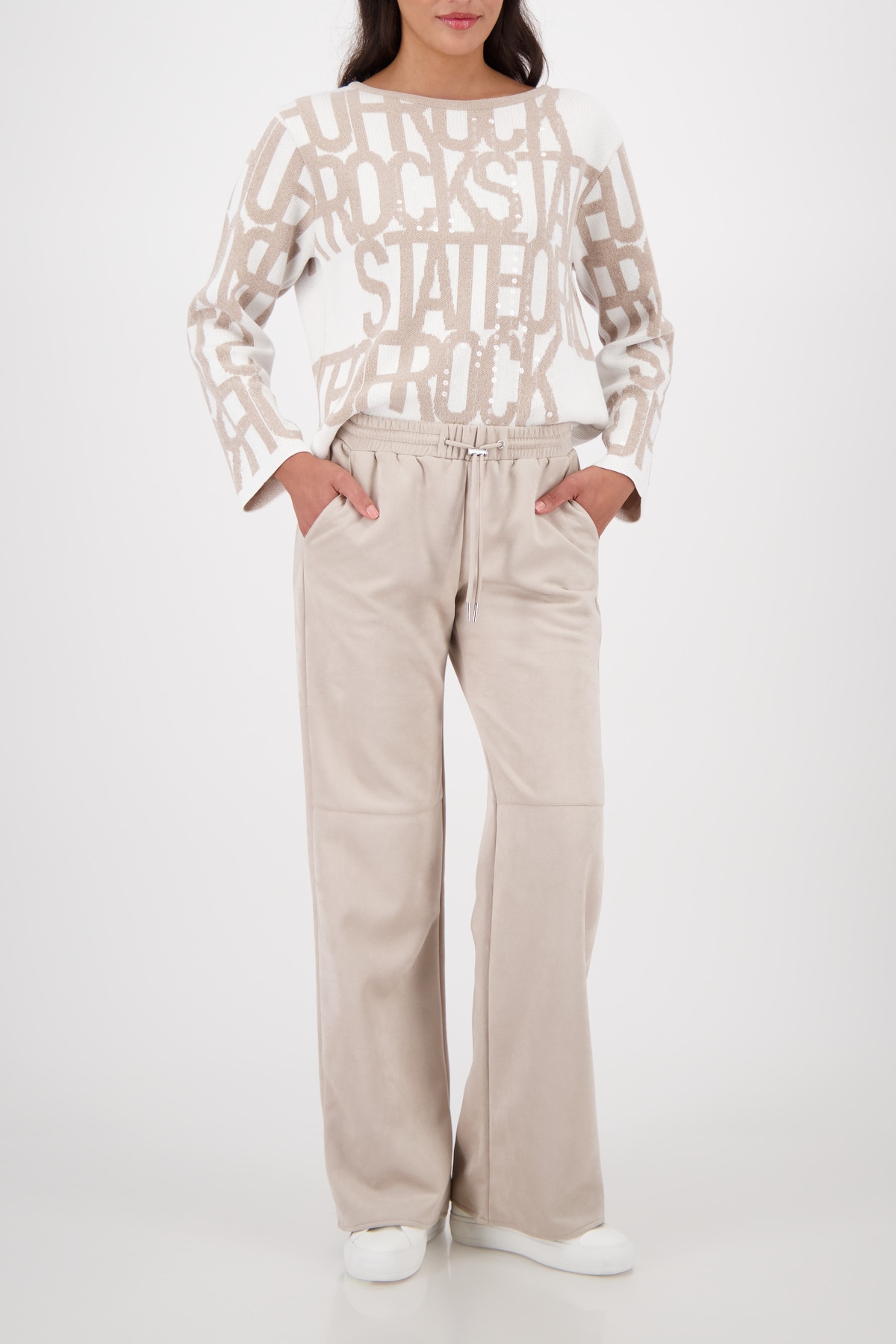 Monari Jogger Pants »Hose Velours 83cm«  Regular fit, Straight leg