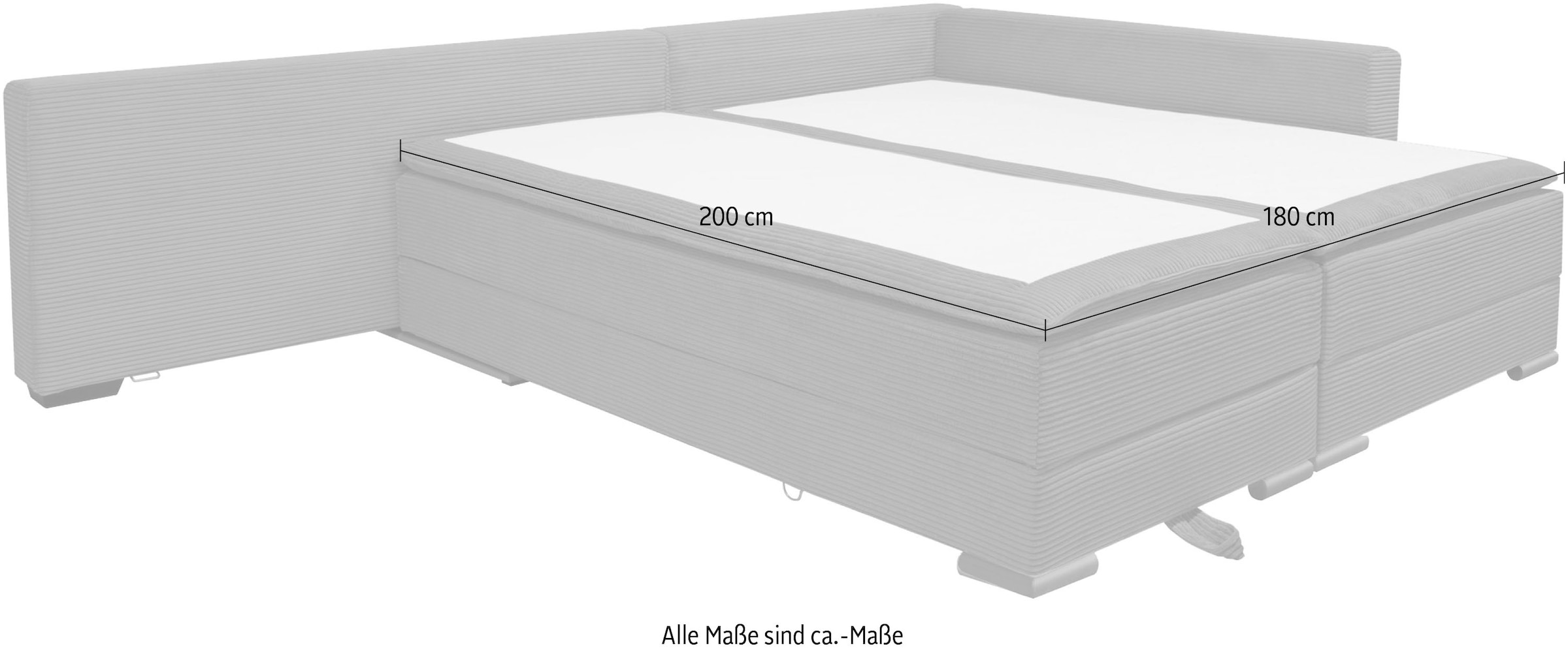 INOSIGN Ecksofa, inklusive Bettfunktion und Bettkasten