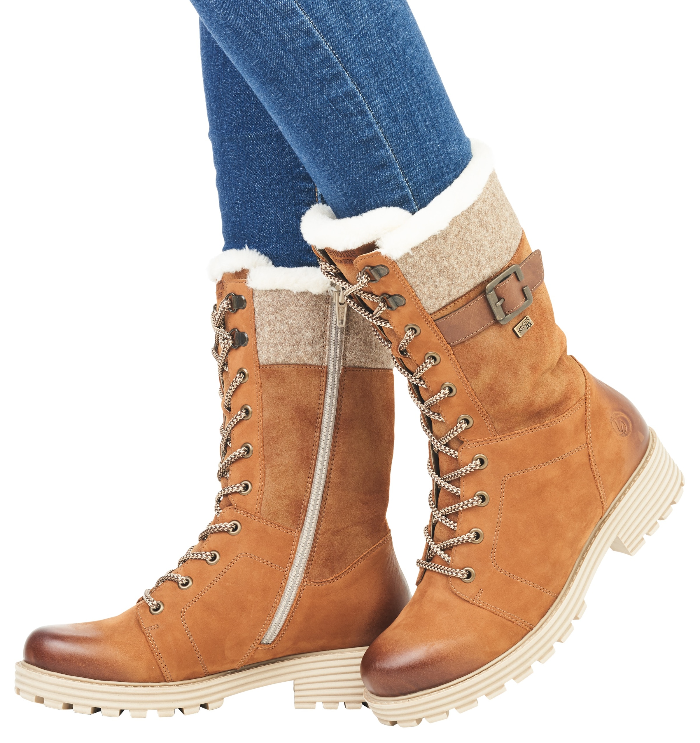 Remonte Winterstiefel, Blockabsatz, Schnürstiefel mit wasserabweisender remonte TEX-Membran