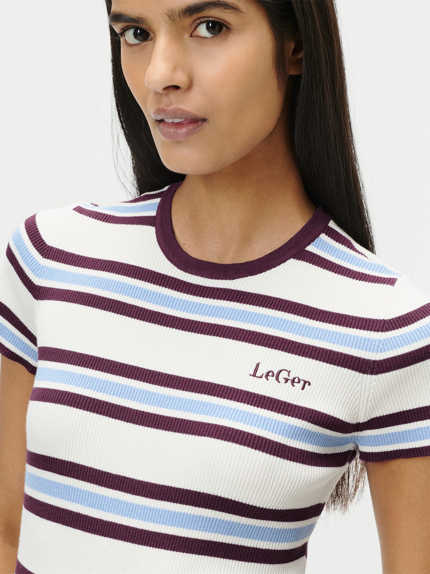 LeGer T-Shirt »Danielle, LeGer by Lena Gercke« schmale Passform, mehrfarbig geringelt