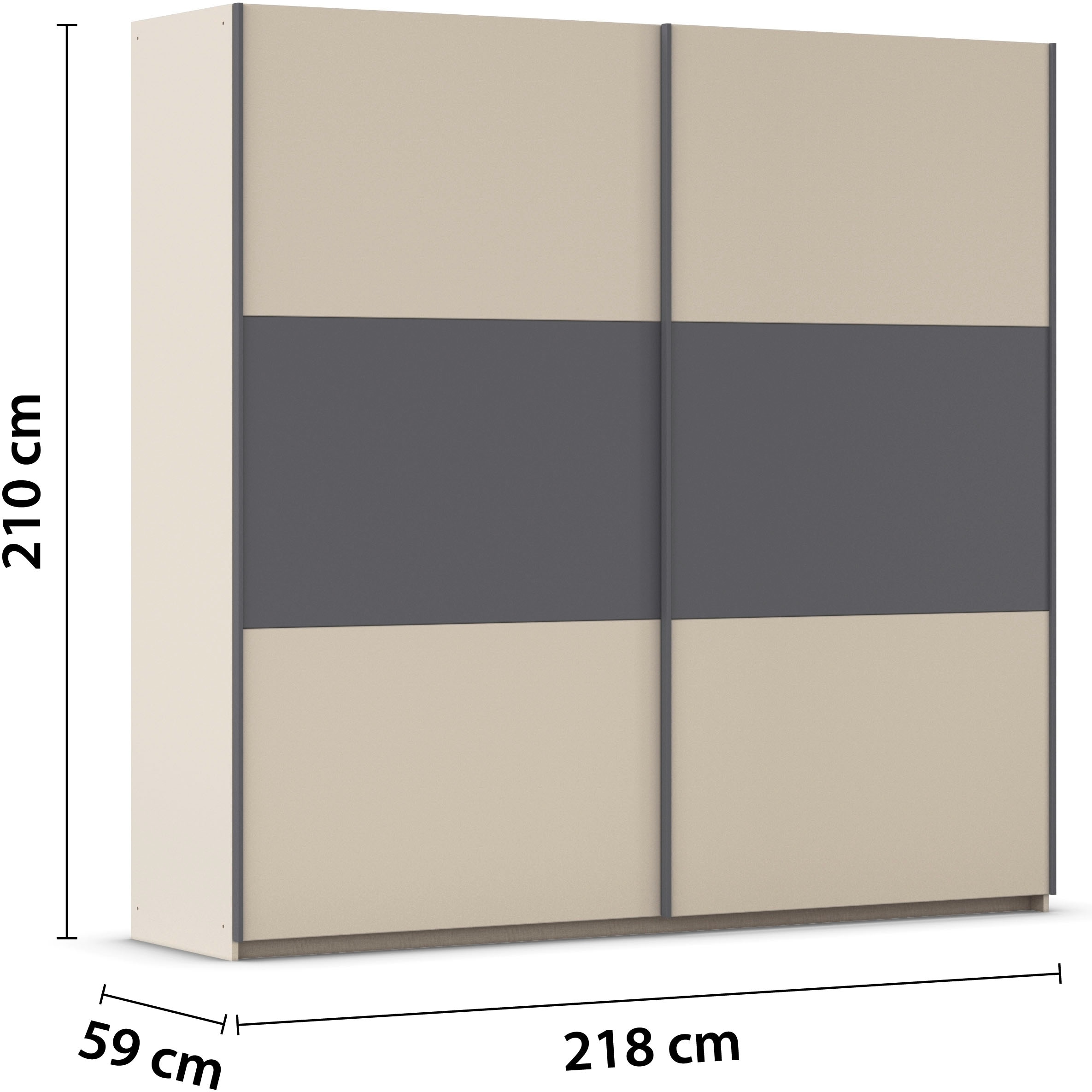 rauch Schwebetürenschrank »Kleiderschrank Schrank Garderobe Schlafzimmerschrank SAJO«, in 2 Breiten (218, 261 cm) optional mit Spiegel MADE IN GERMANY
