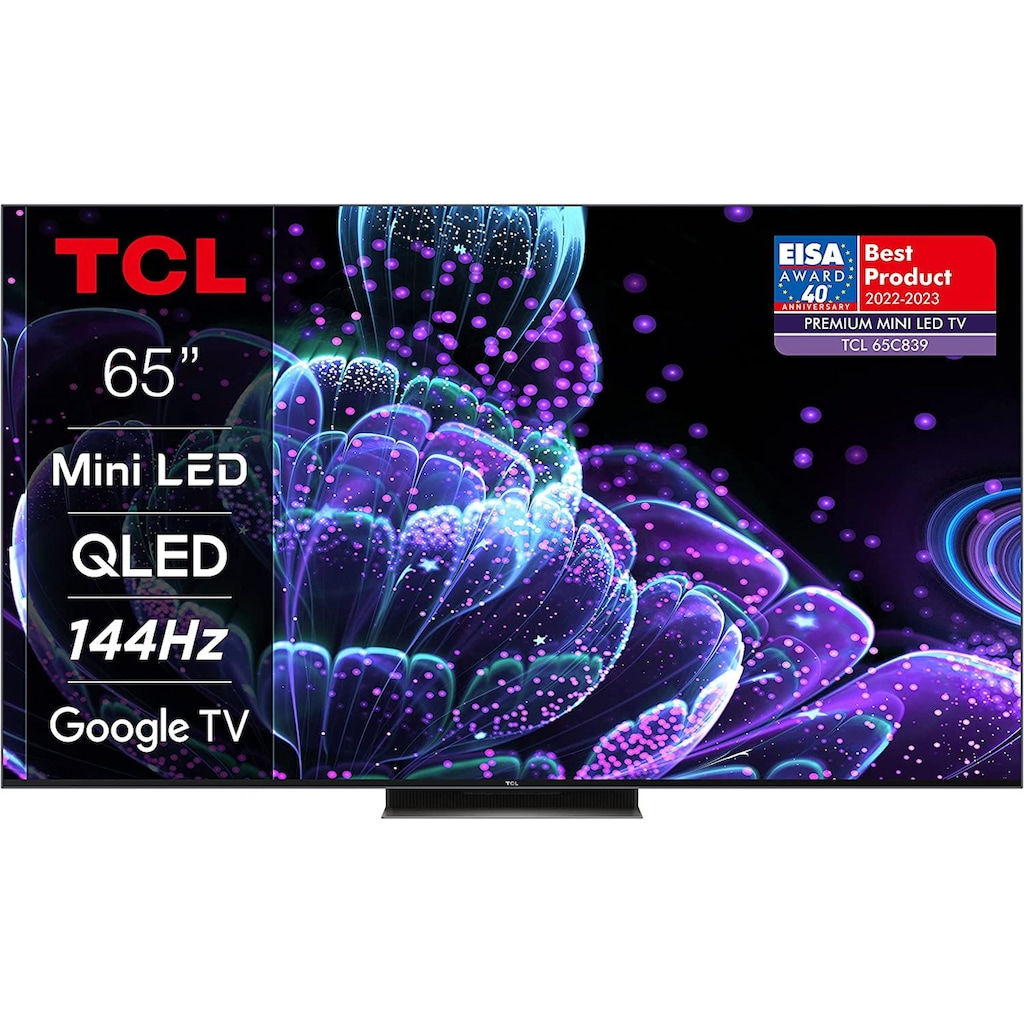 TCL QLED Mini LED-Fernseher »65C831X2«, 164 cm/65 Zoll, 4K Ultra HD, Google TV-Smart-TV, 1500nits, HDR Extreme, Dolby Atmos, HDMI 2.1, ONKYO-Sound