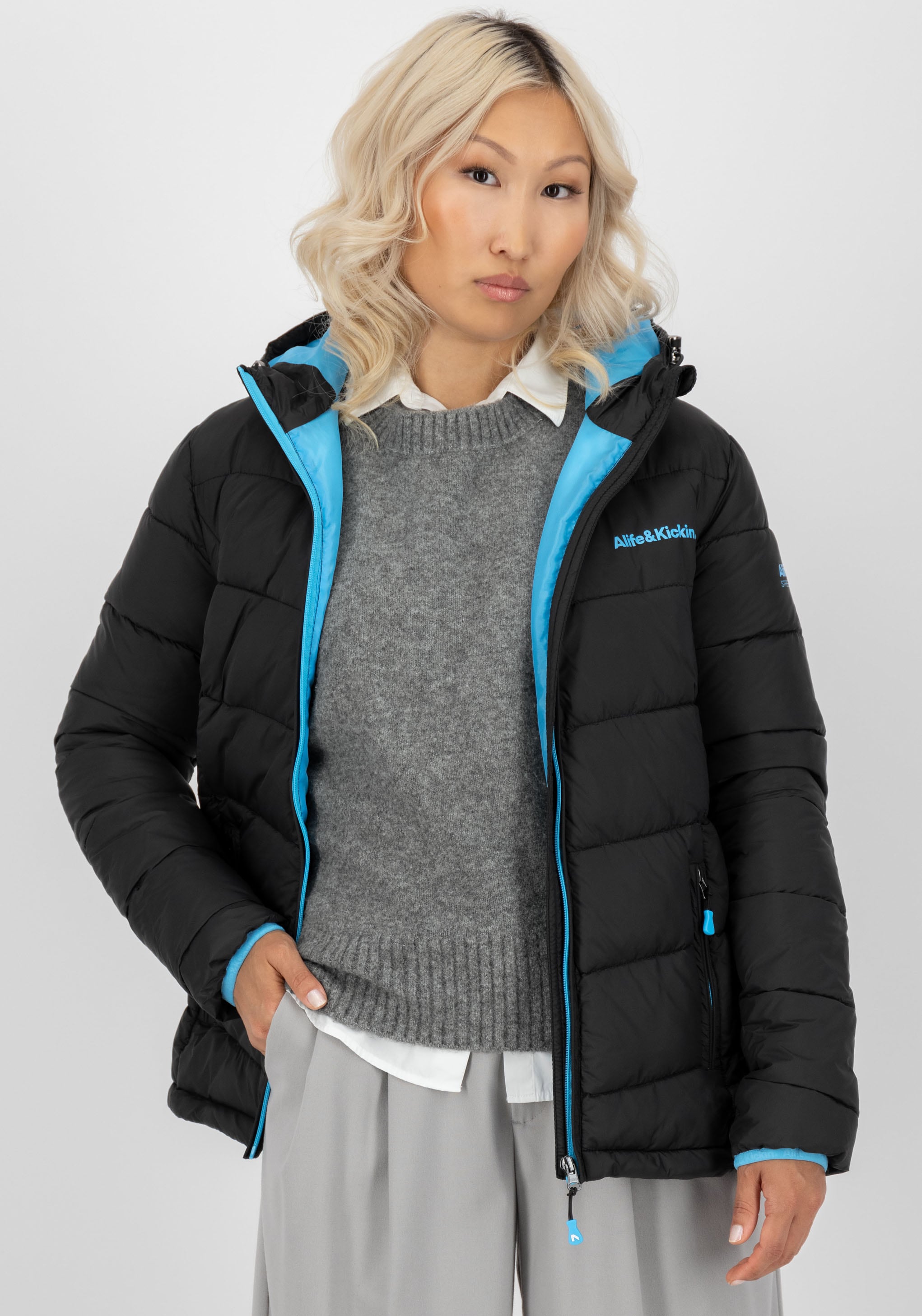 Alife & Kickin Steppjacke »AndriaAK« mit Kapuze leichte, taillierte Übergangsjacke mit breiter Steppung und Kapuze