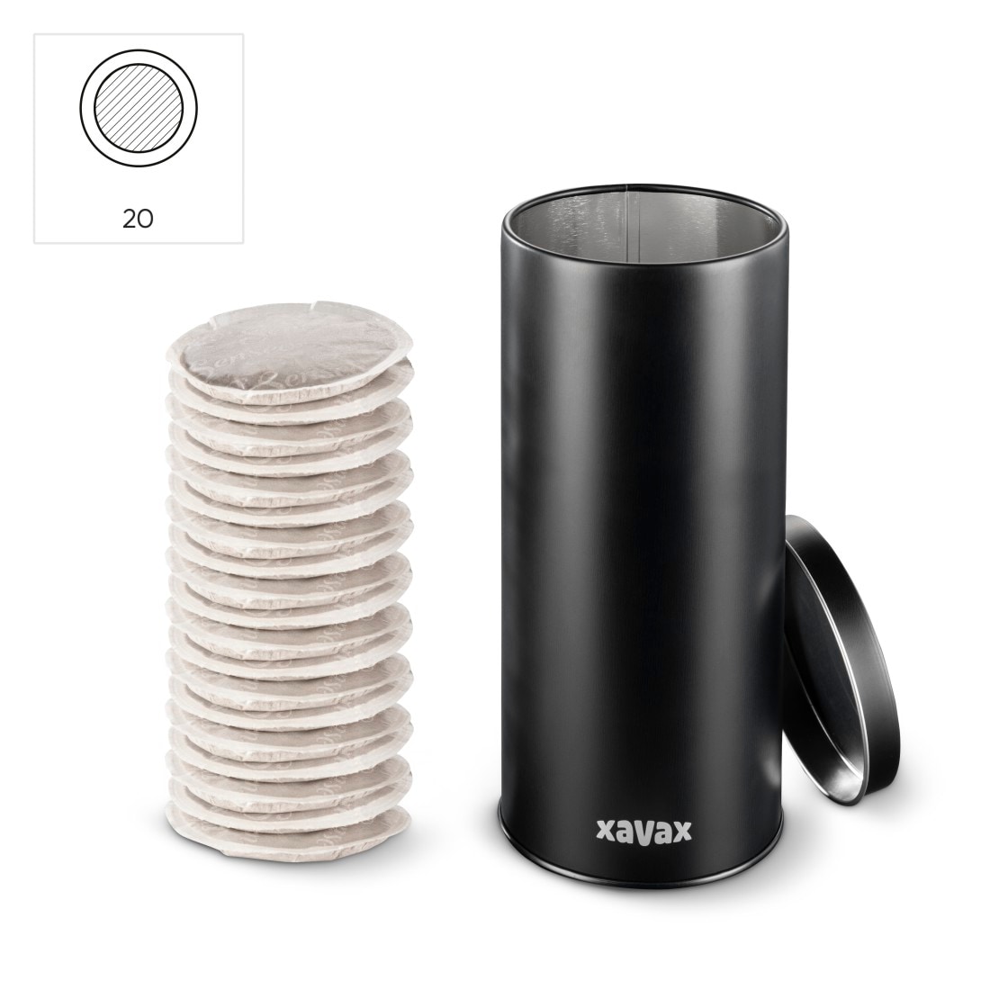 Xavax Kaffeedose »Kaffeepad Dose zur Aufbewahrung von 20 Senseo Pads«, (1 tlg.), Aromaschonende Aufbewahrung