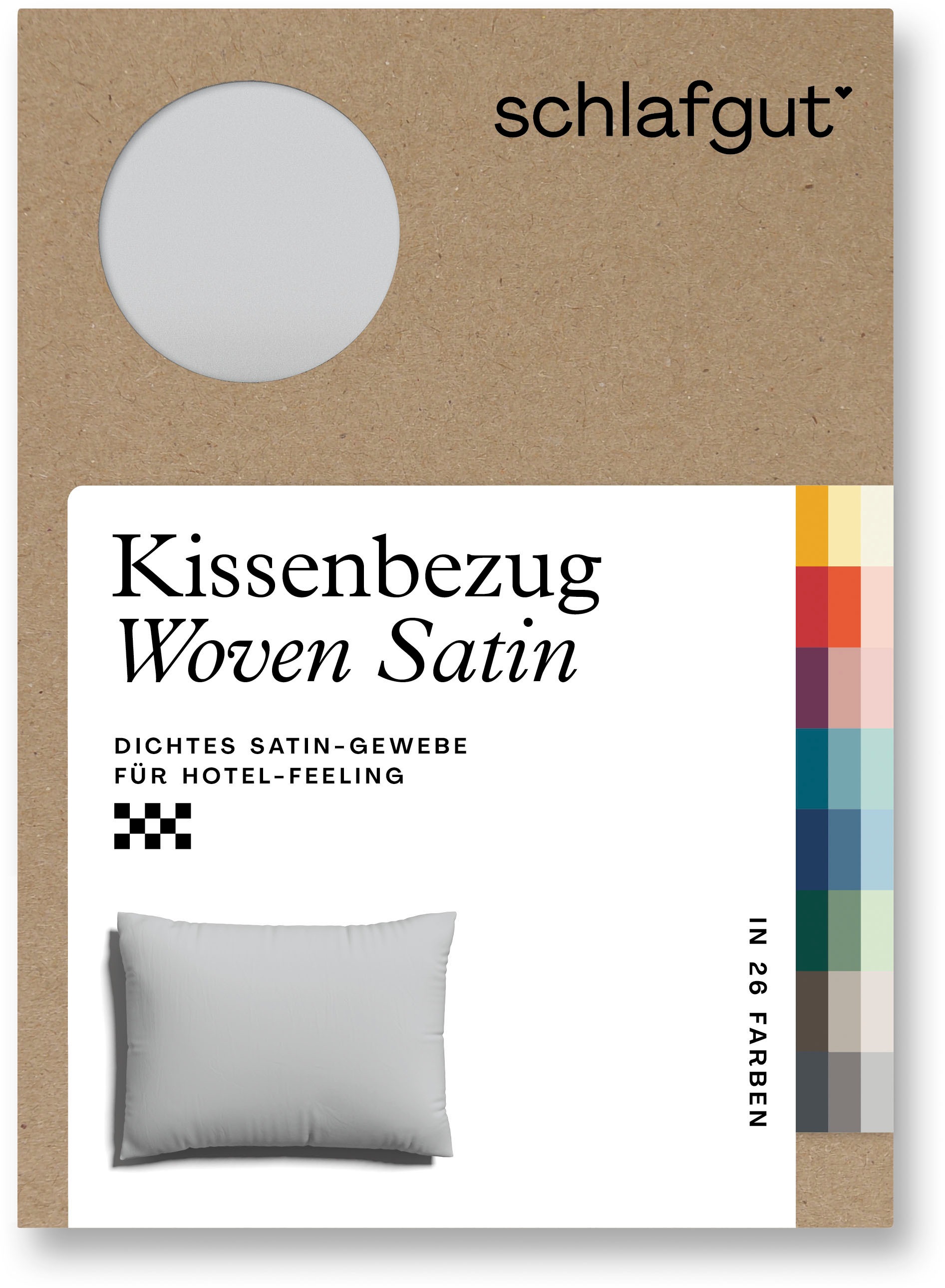 Schlafgut Kissenbezug »Woven Satin aus Mako-Baumwolle, langlebig, pflegeleicht, dicht gewebt«, (1 St.), Kissenhülle mit Reißverschluss, passender Bettbezug erhältlich