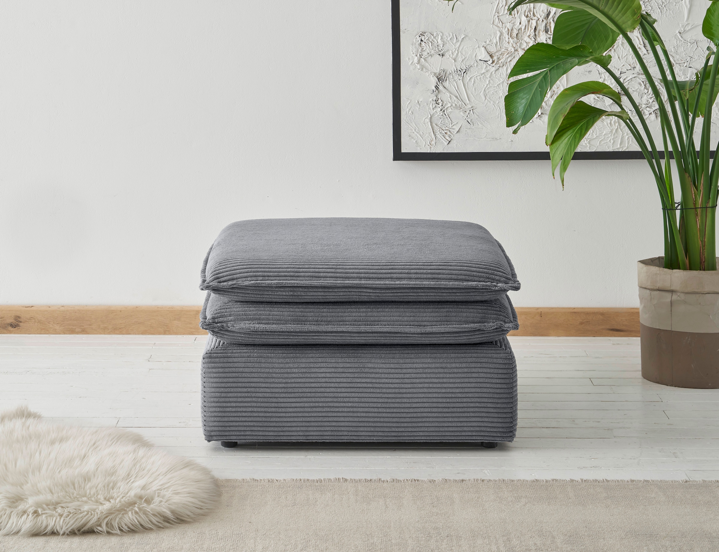 Home affaire Hocker »PIAGGE« Hochwertiger Cord, passend zum Sessel