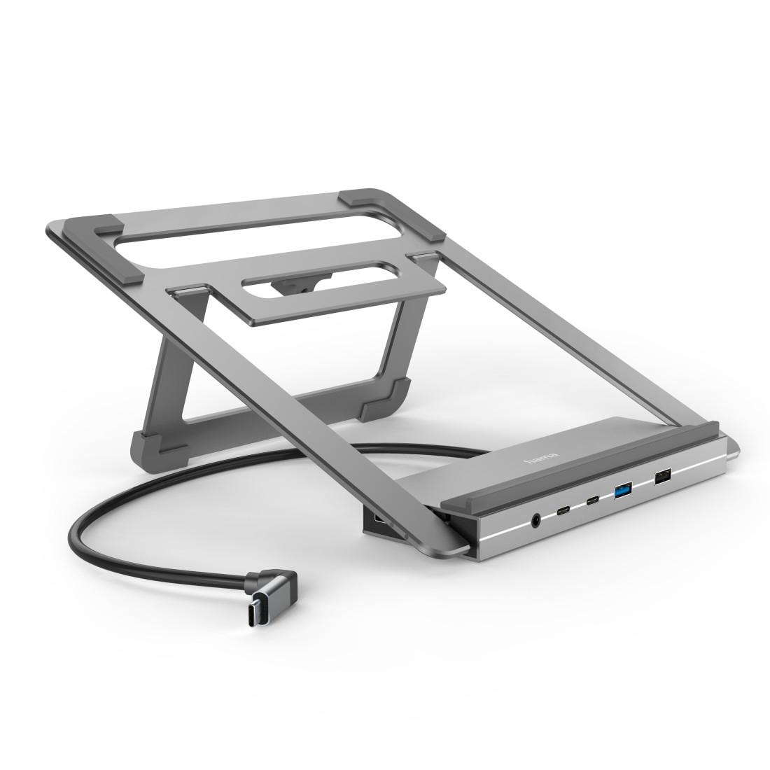 Hama Laptop-Dockingstation »USB-C Docking Station, Stand Notebook Halterung 12Ports für Laptop«, 4x USB-A, 3x USB-C,2x HDMI, 1x DisplayPort, 1x LAN, 1x 3,5mm Audio Aux