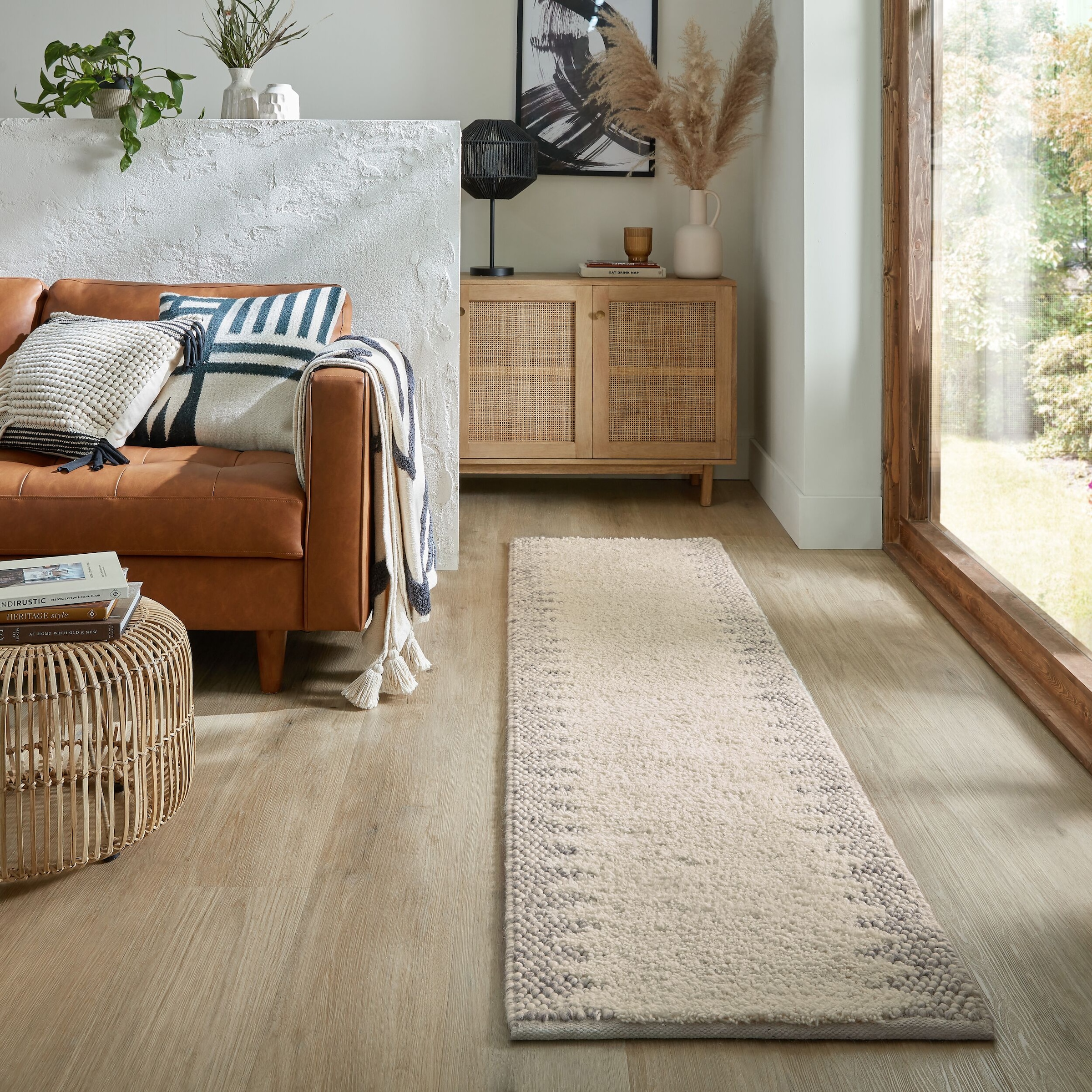 FLAIR RUGS Teppich »Minerals Border«, rechteckig, 3 mm Höhe, Mineralien-Wol günstig online kaufen