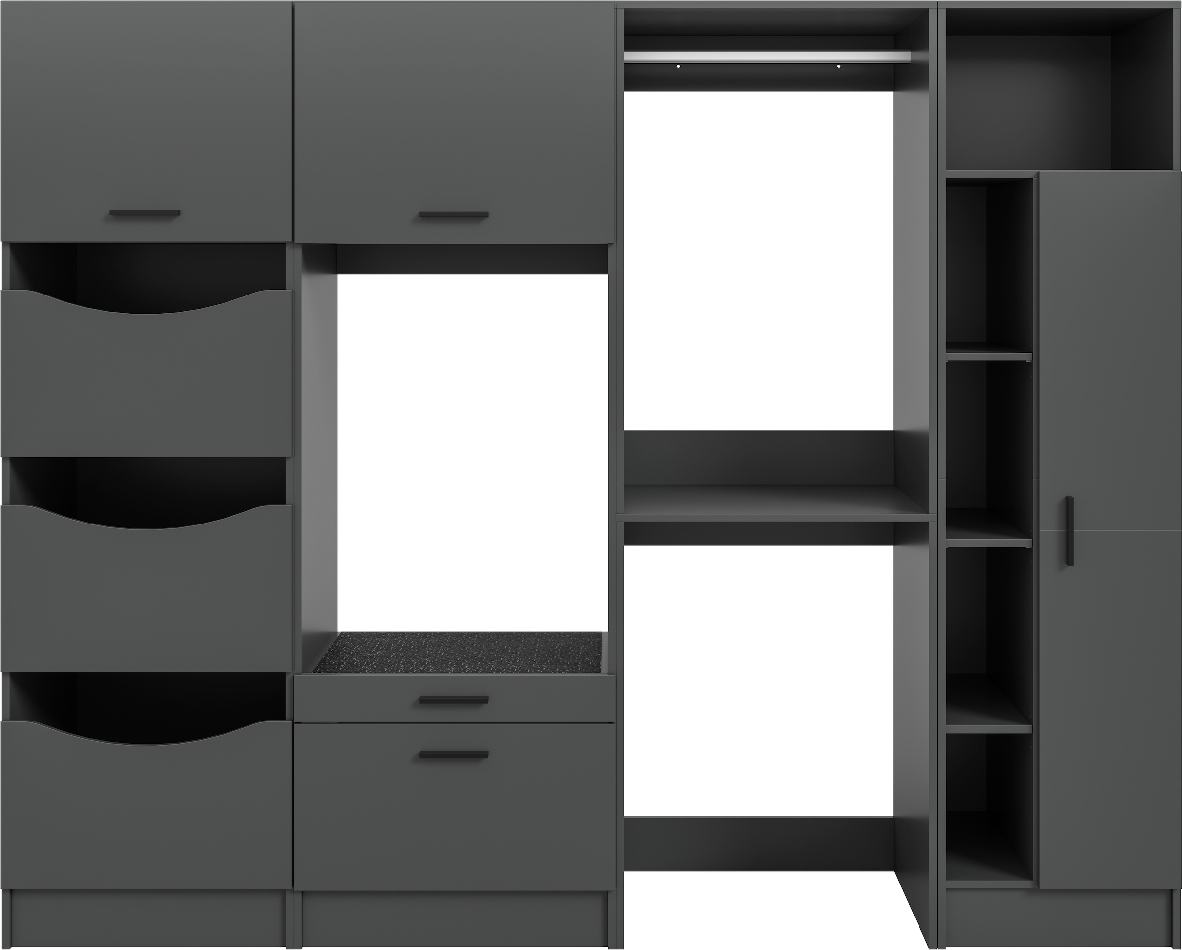 welltime Badmöbel-Set »FALAS, TOPSELLER!, 4-teilig, Hauswirtschaftsraum Set, Breite 248 cm«, (Set, 4 St., 1x Wäscheschrank, 2x Waschmaschinenumbauschrank & 1xMehrzweckschrank), Kombination, Waschmaschinenumbau, Waschmaschinenschrank, Wäschekammer