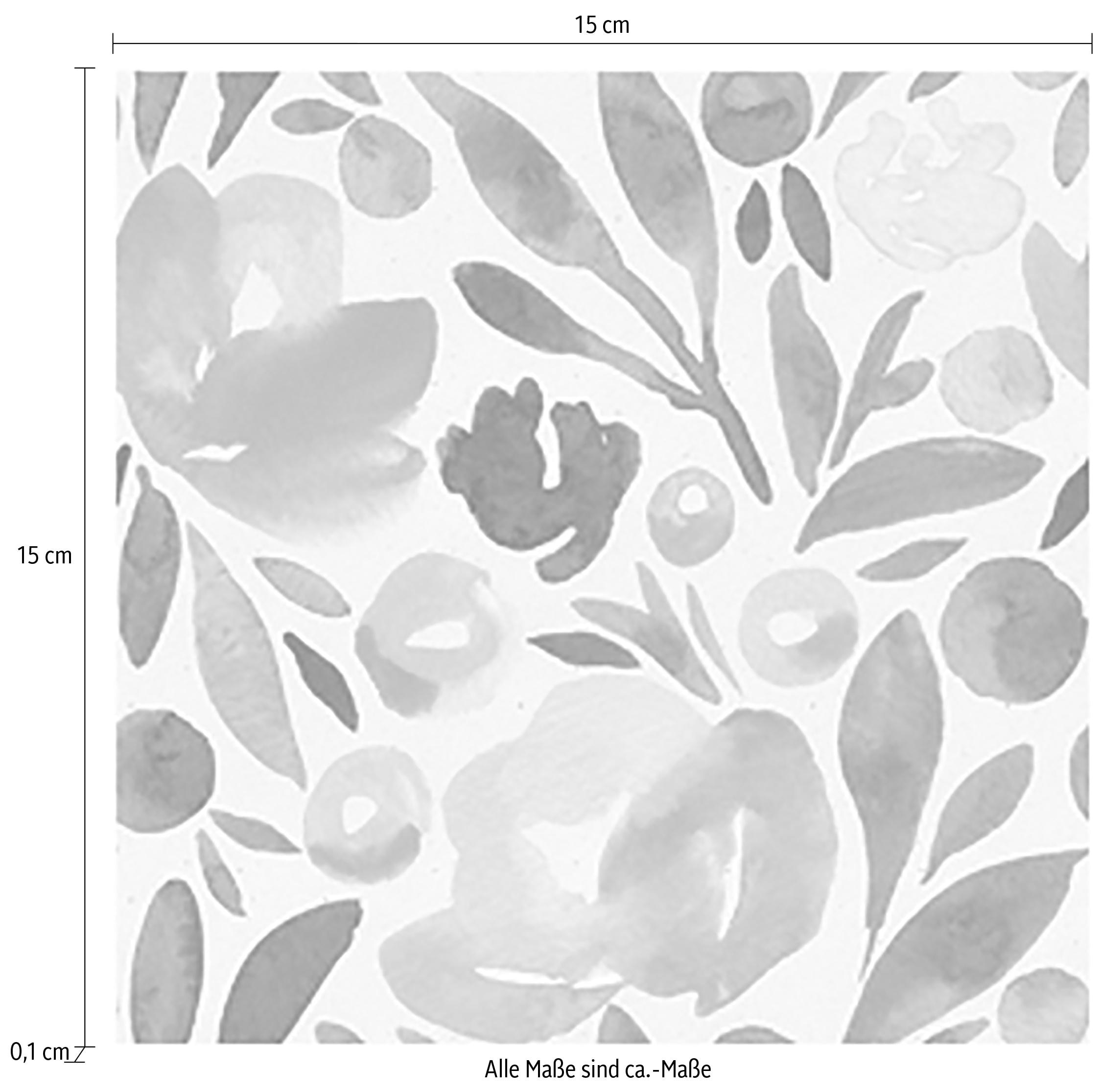 queence Fliesenaufkleber »Blumen«, Stickerfliesen, selbstklebend, Sticker, 12er Set