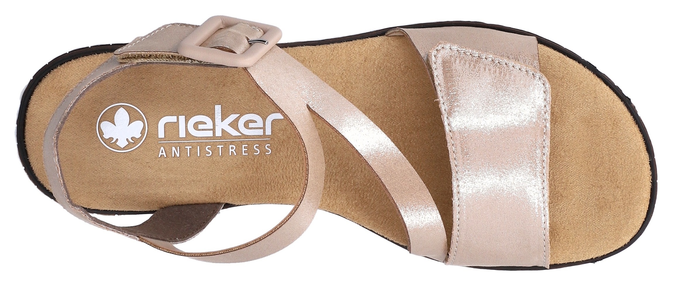 Rieker Riemchensandale  Sommerschuh, Sandalette, Keilabsatz, mit asymmetrischem Riemchen