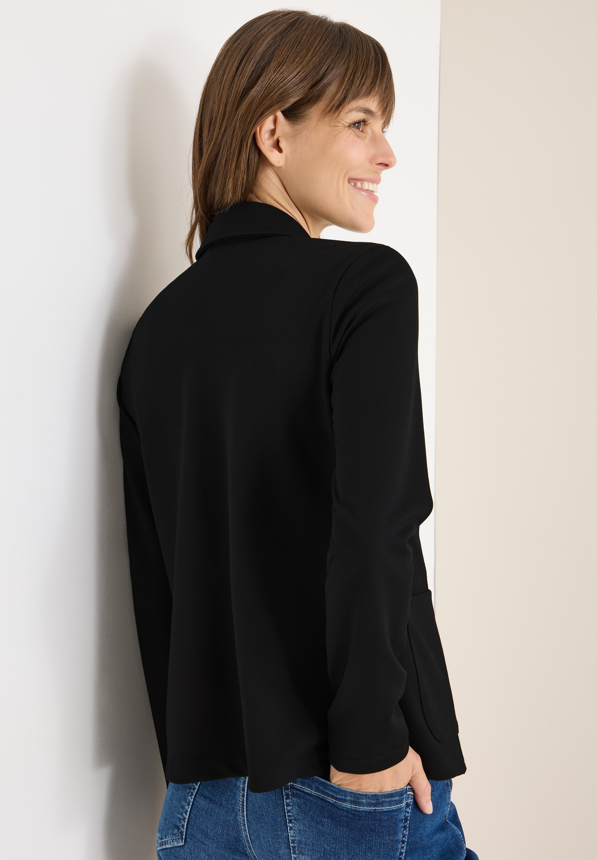 Cecil Sweatblazer mit Reverskragen und Knopfleiste