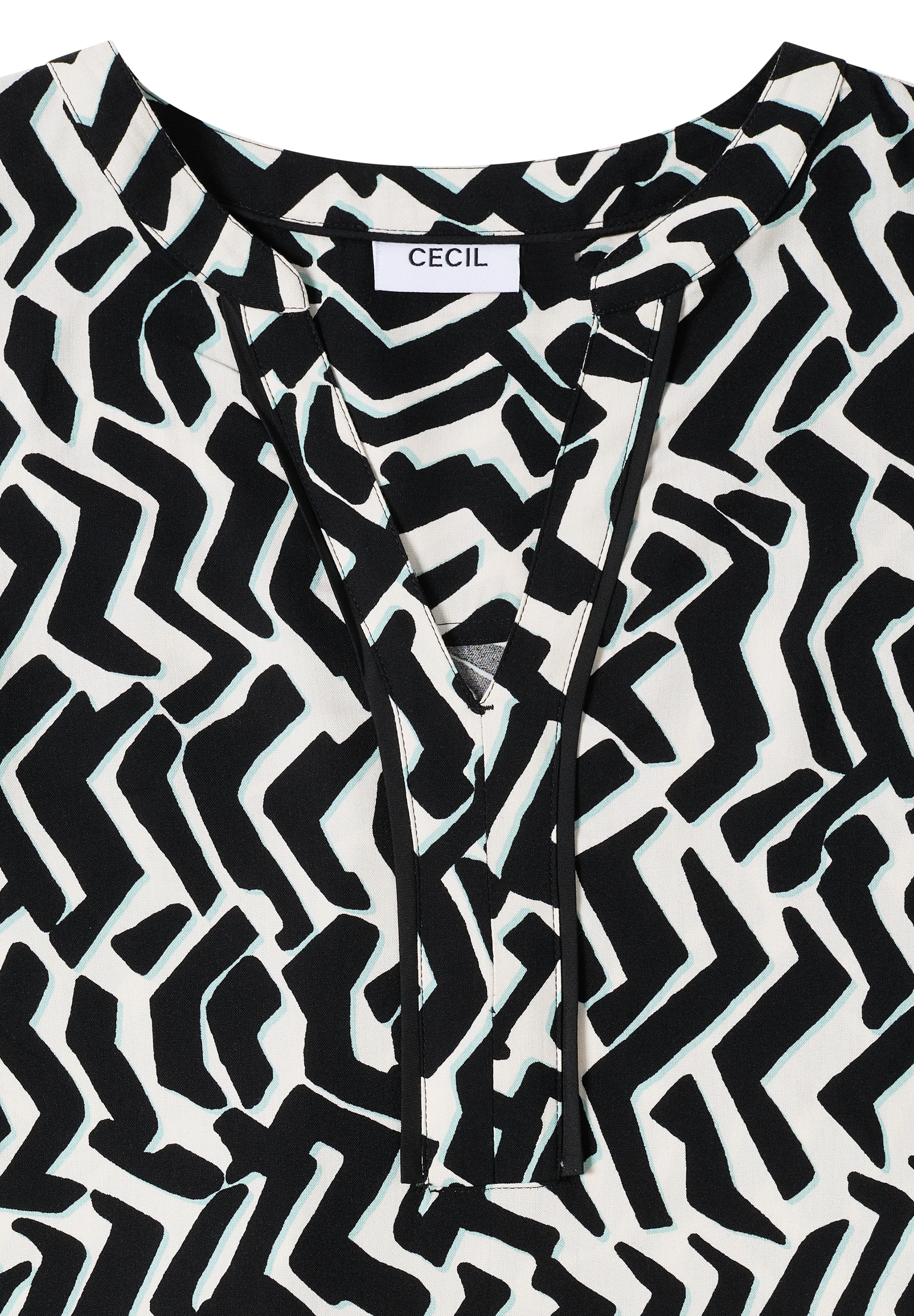 Cecil Druckbluse Print-Bluse mit Tape und grafischem Muster