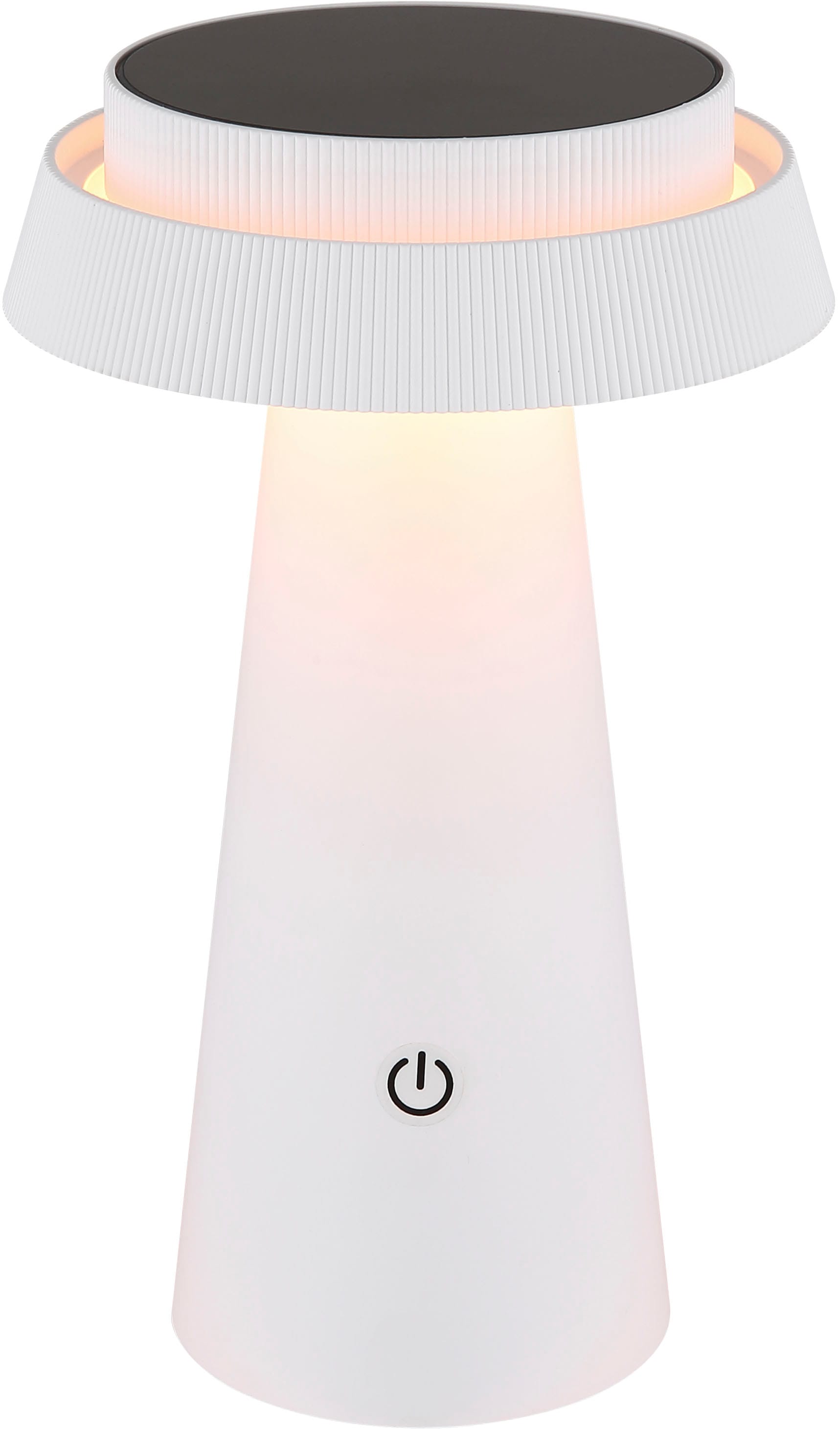 GLOBO LIGHTING LED Solarleuchte »SOLARLEUCHTE KUNSTSTOFF WEIß, 1XLED« LED-Modul 1 Stk. warmweiß - kaltweiß Solar Garten Terrasse Außenbeleuchtung Dekoleuchten