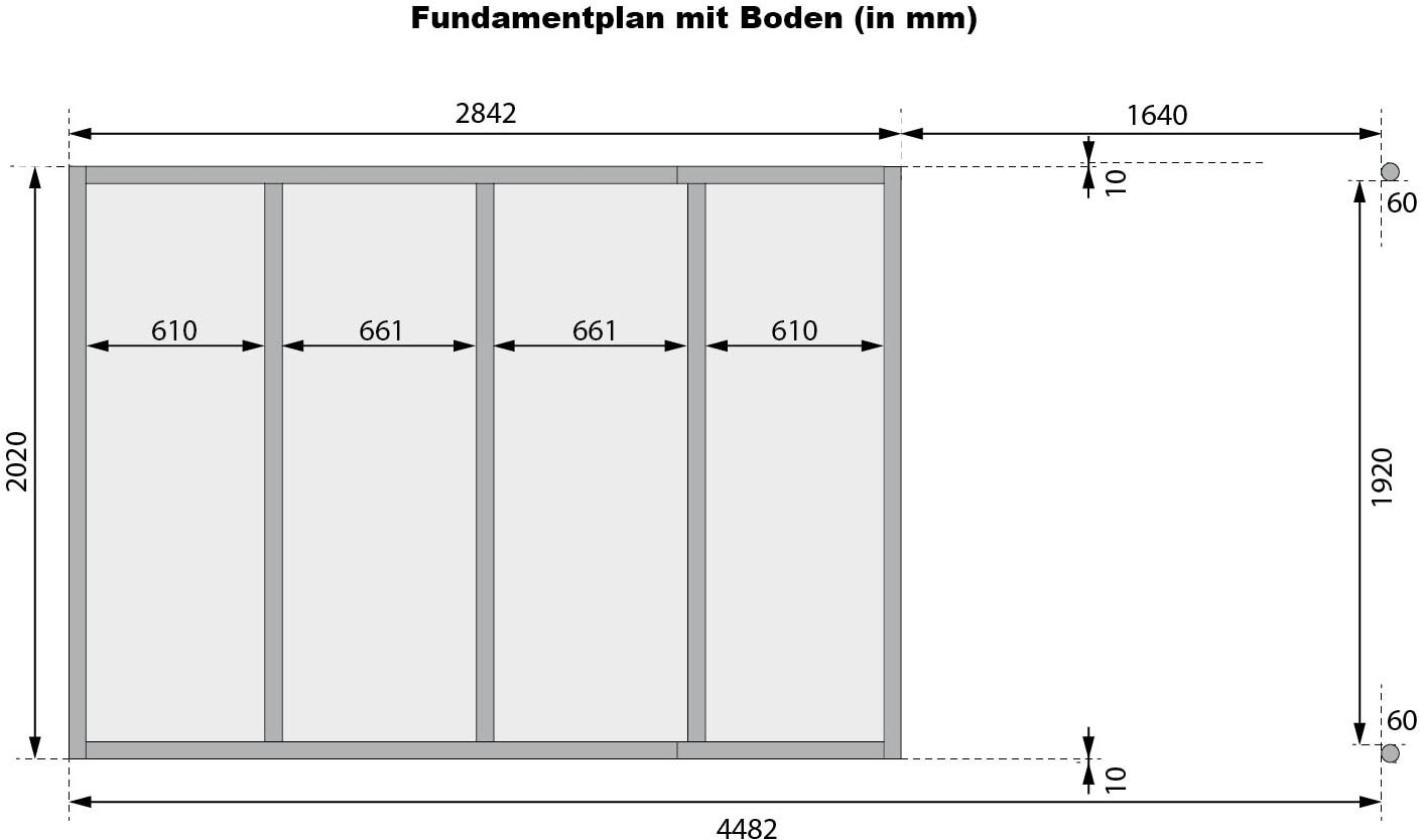 Karibu Gerätehaus »Argonium 3 SET mit Anbaudach«