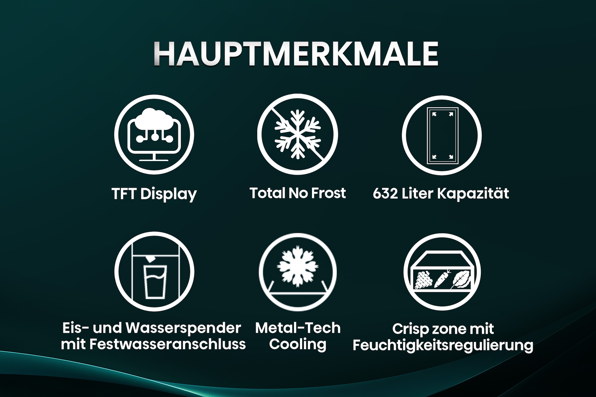 Hisense Side-by-Side »RS9P628GPFE«, großes SMART-Display