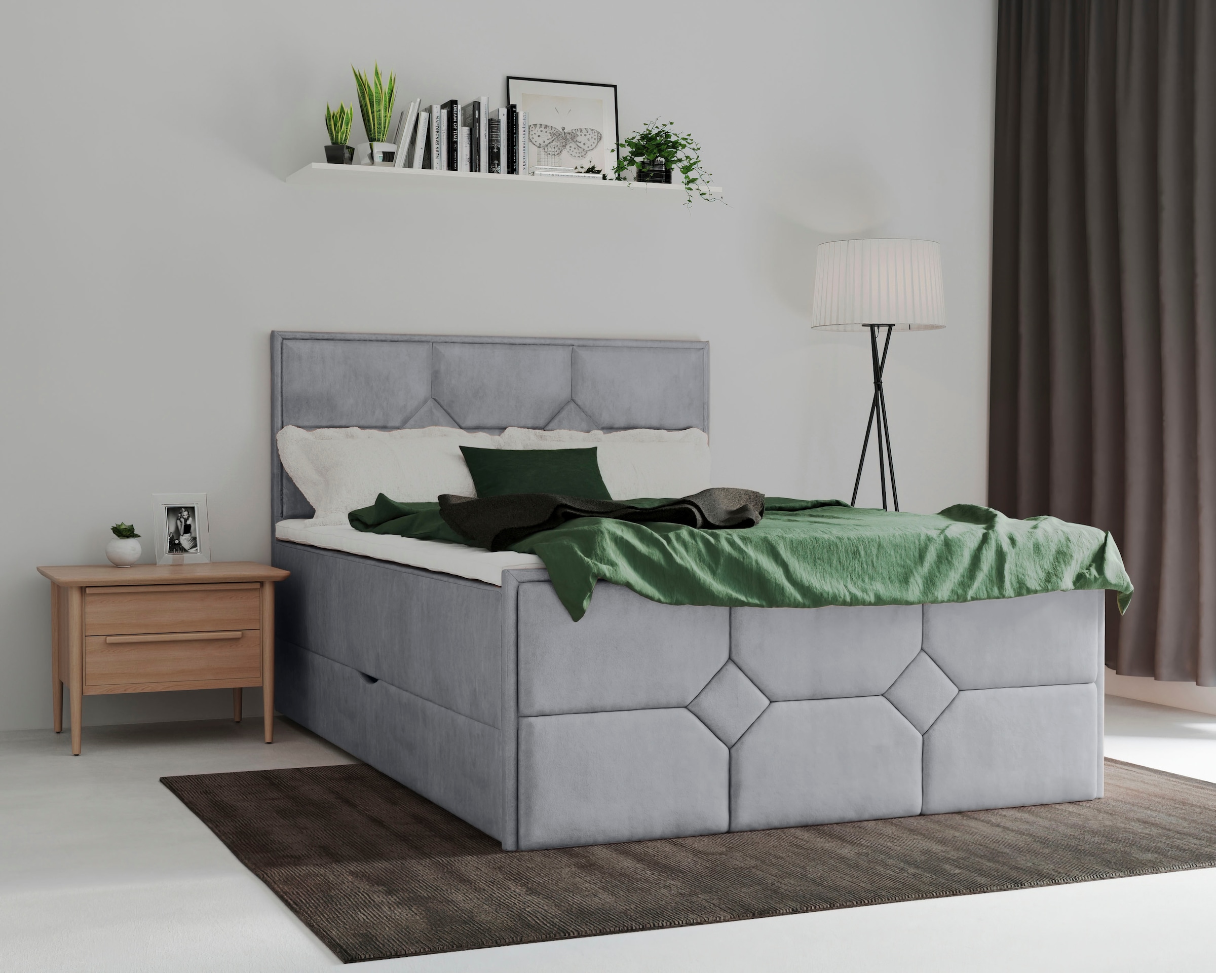 Leonique Boxspringbett »Ambre«, mit Taschen-Federkernmatratze