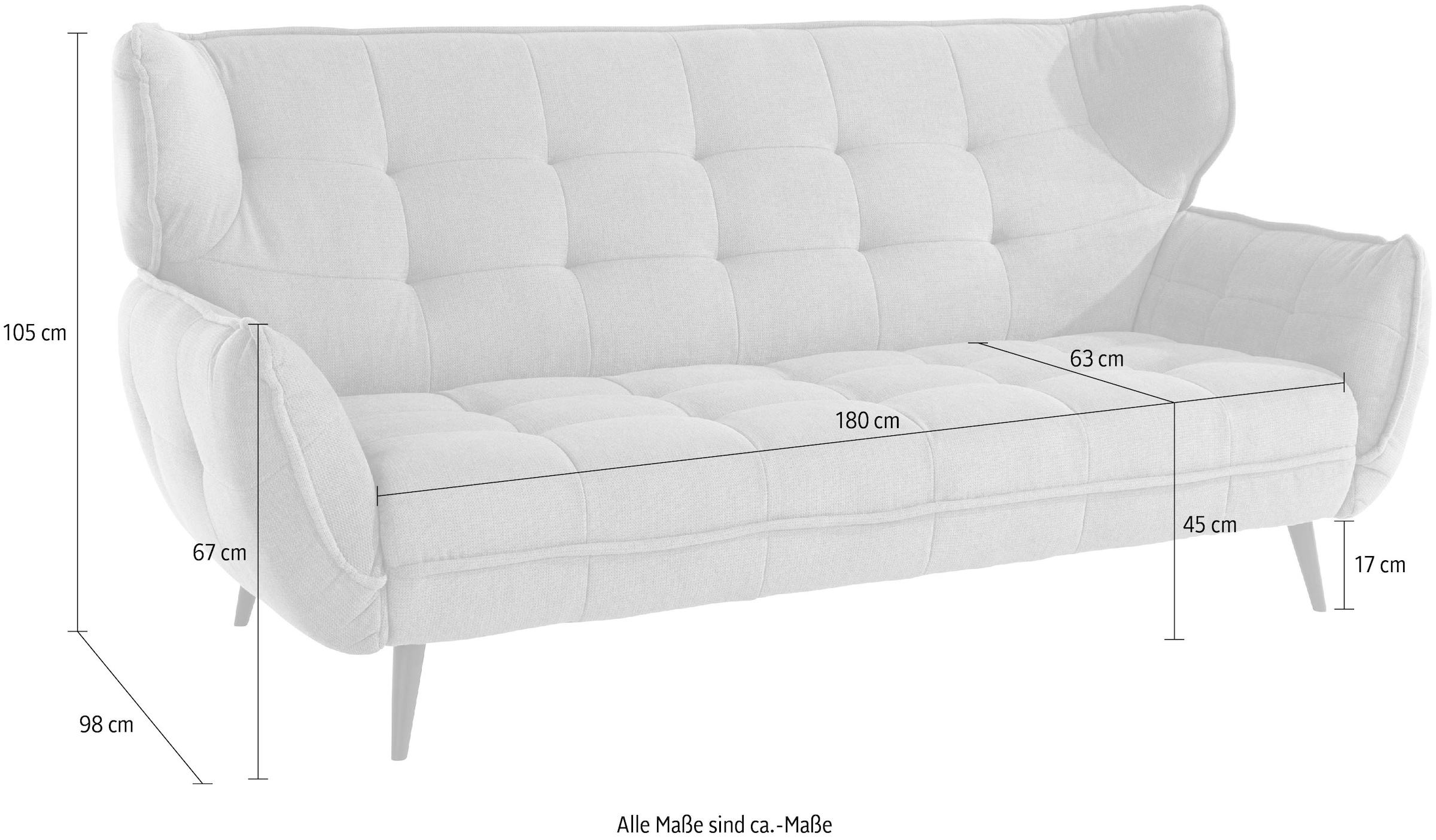 Leonique 3-Sitzer »Ariana« Big-Sofa bzw. stylischer Hochlehner
