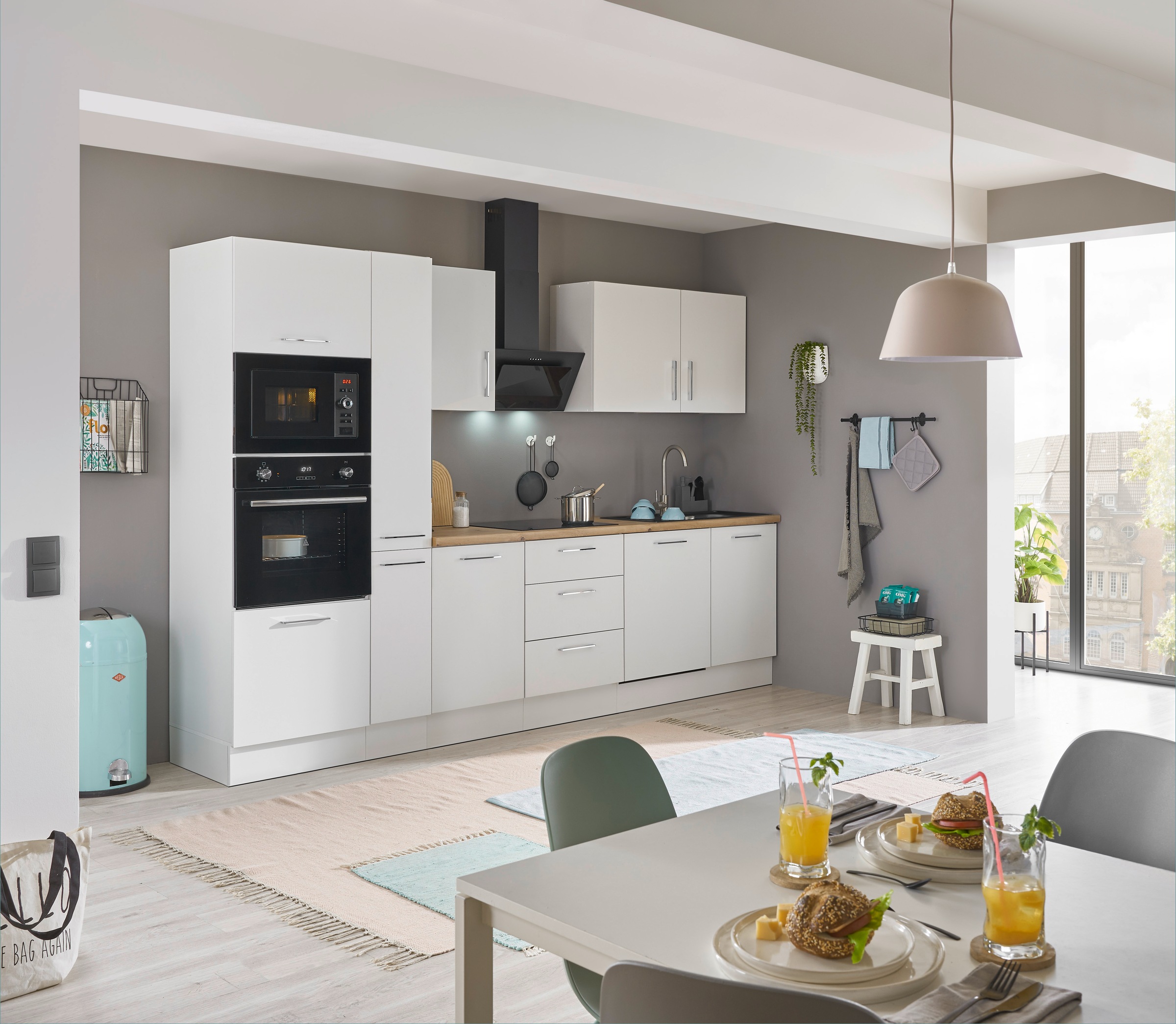 BASIC by Balculina Küchenzeile »Turin«, Breite 310 cm, wahlweise mit E-Geräten