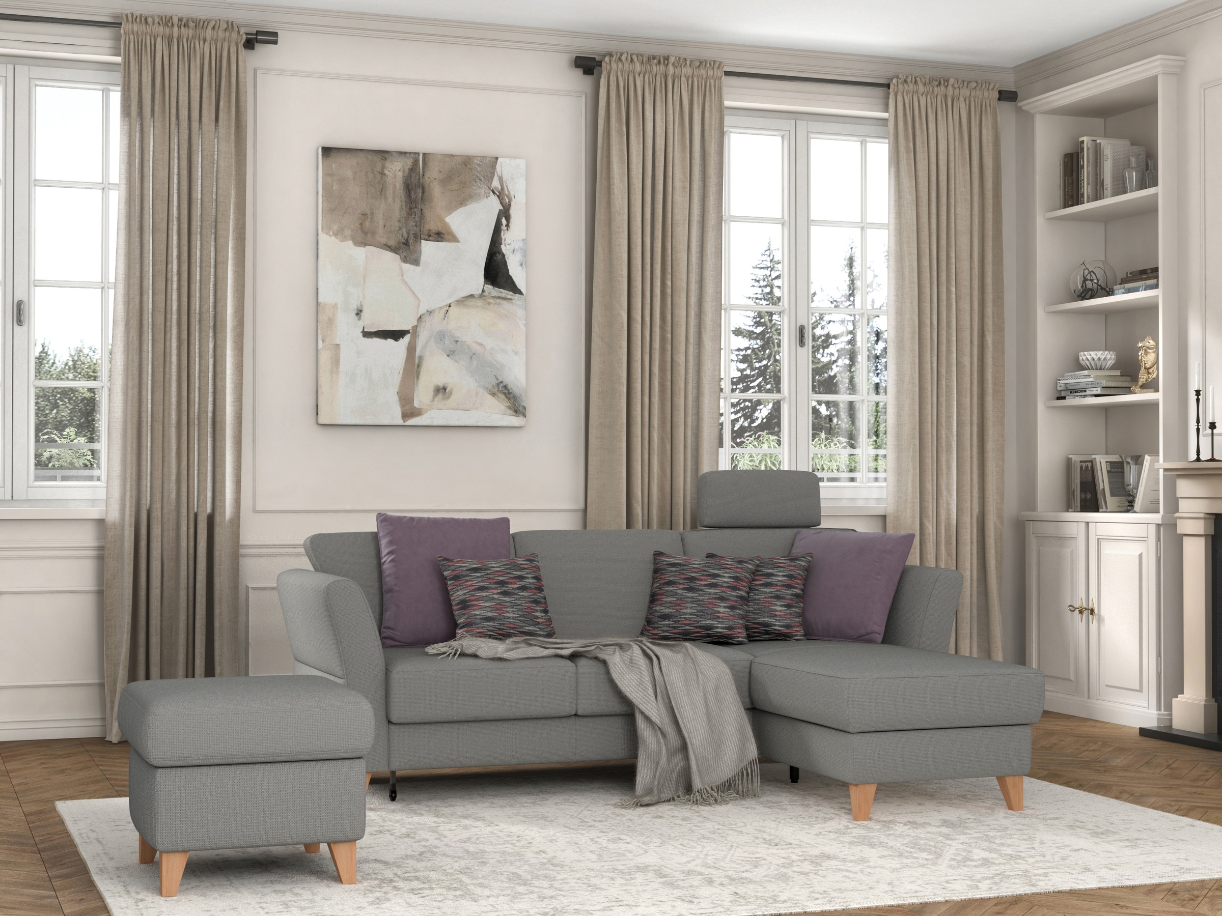 sit&more Ecksofa »Visby L-Form«, Wahlweise mit Bettfunktion und Bettkasten, günstig online kaufen
