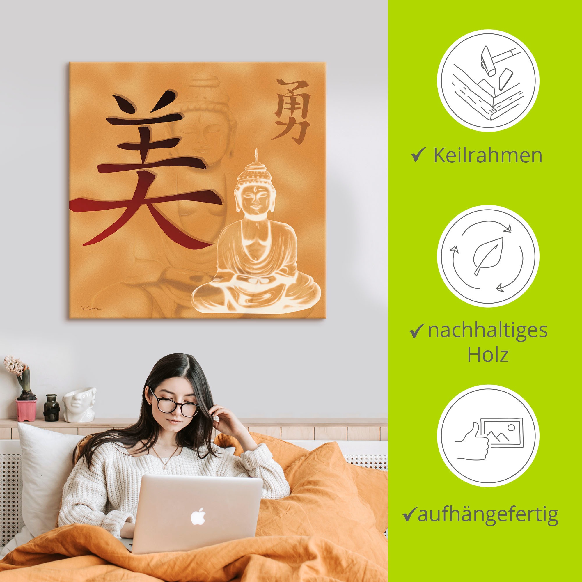 Artland Wandbild »Schönheit und Mut«, Religion, (1 St.), als Leinwandbild, Poster in verschied. Größen