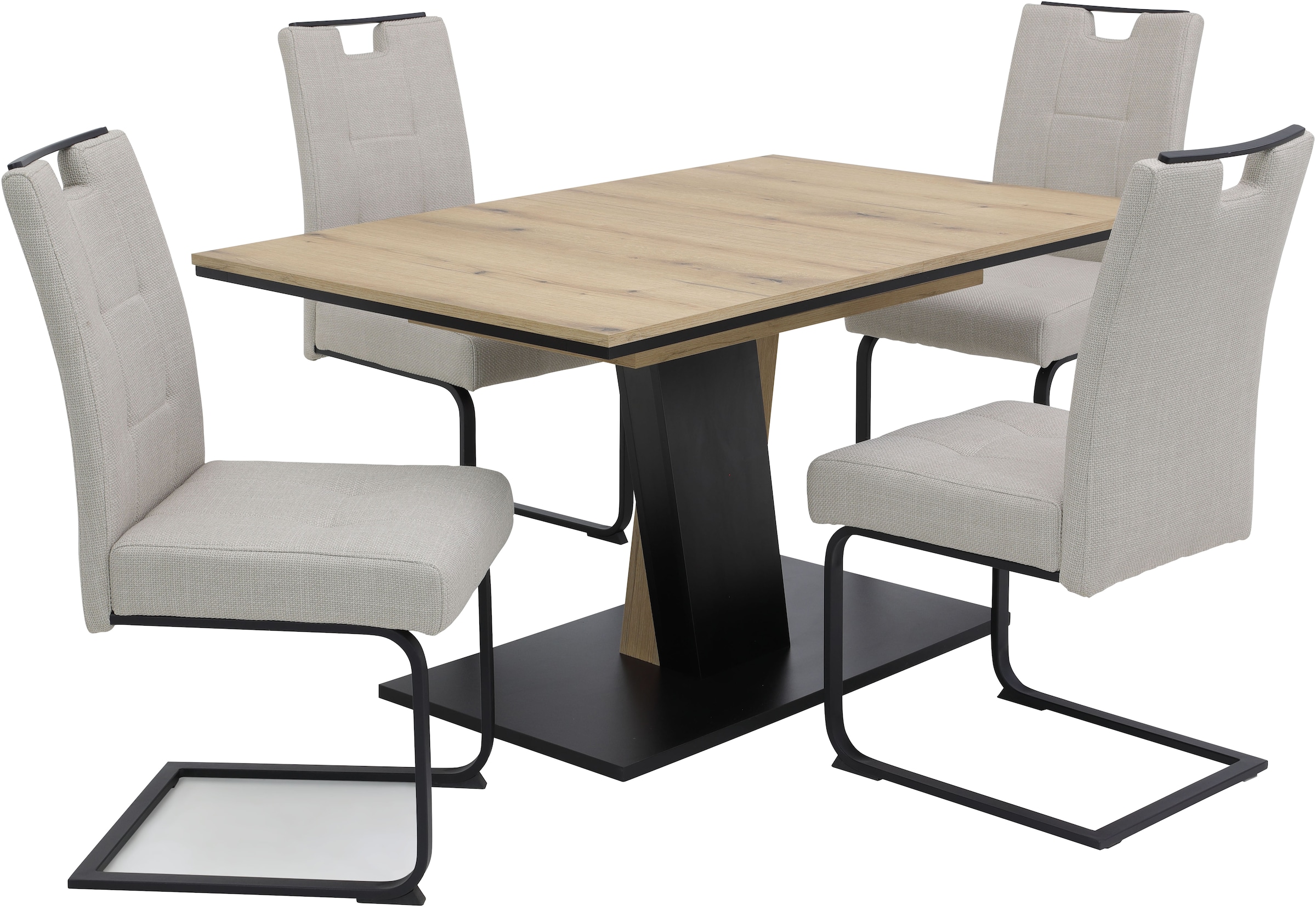 HELA Essgruppe »BEKE« Set, 5 Stk. tlg. Mit Synchronauszug, Freischwinger XL günstig online kaufen