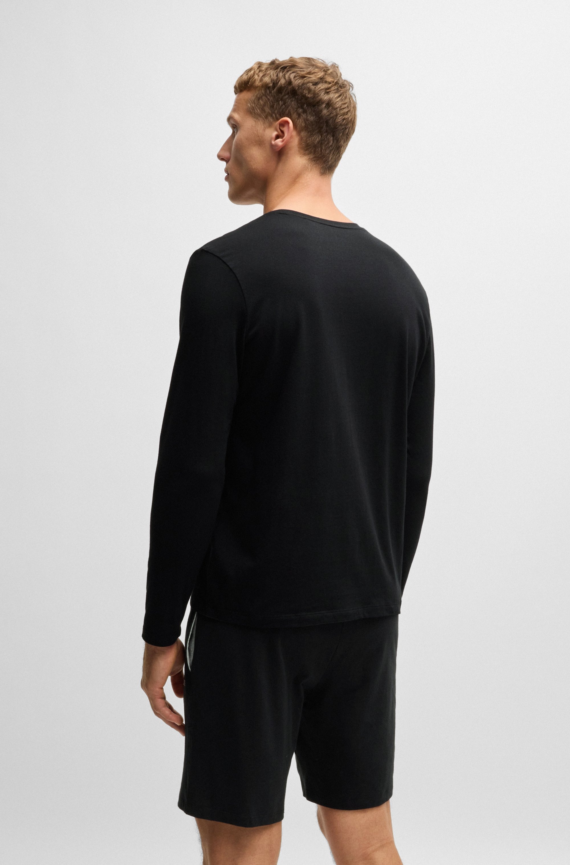 BOSS Langarmshirt »Mix&Match LS-Shirt R«, mit BOSS Stickerei auf der Brust