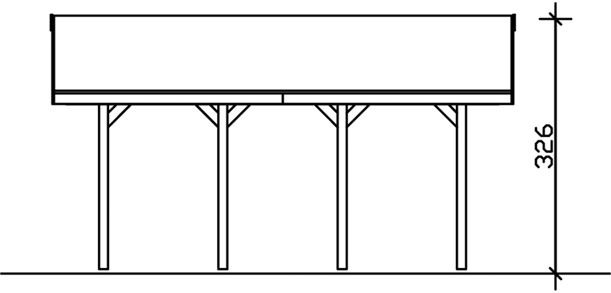 Skanholz Einzelcarport »Wallgau«, Nadelholz, 340 cm, Schiefergrau, mit roten Dachschindeln