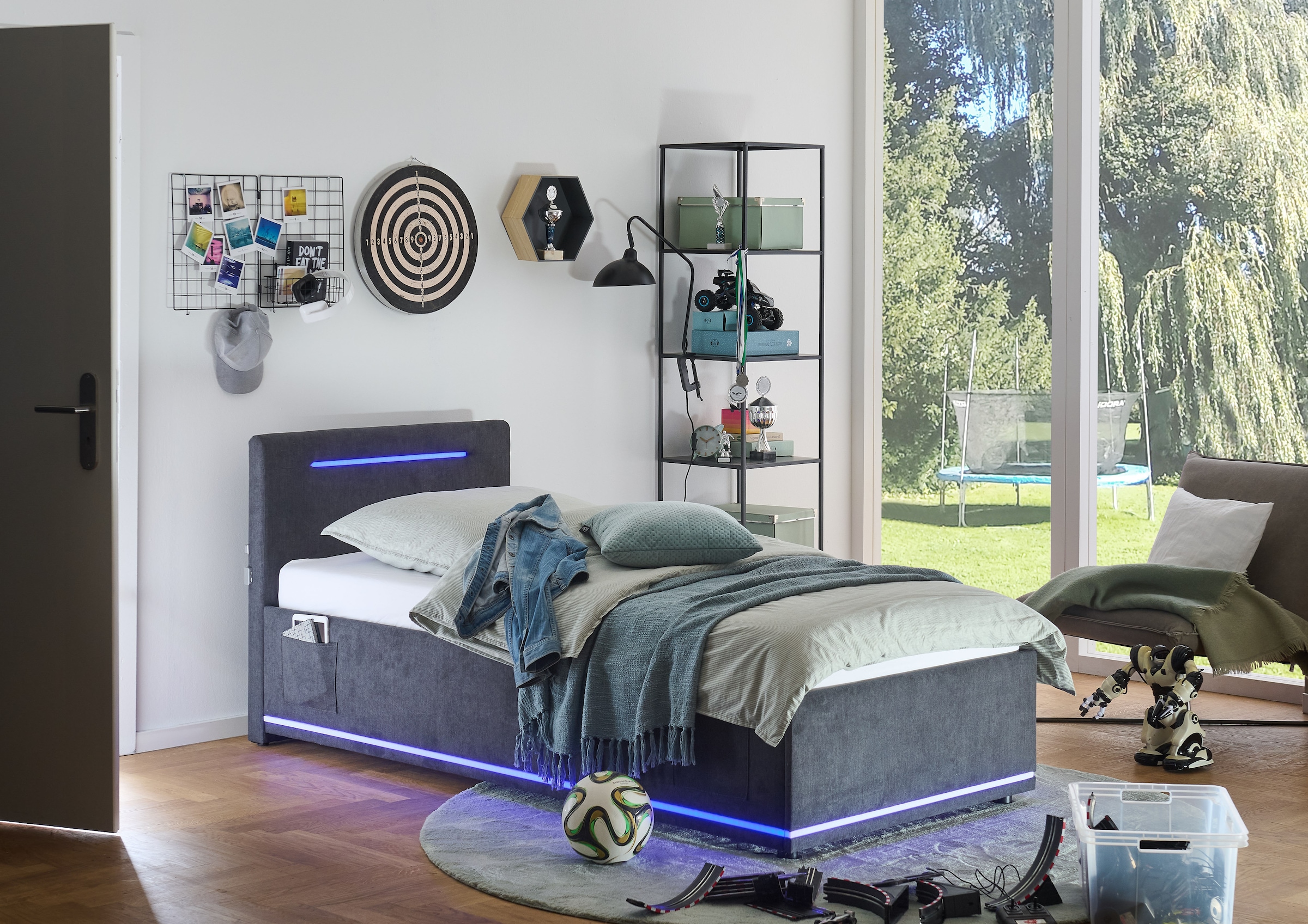 meise.möbel Polsterbett »CIRCLE inkl. LED-Beleuchtung & USB-Anschluss, wahlweise mit Bettkasten« erhältlich in den Breiten 90cm, 120cm & 140cm