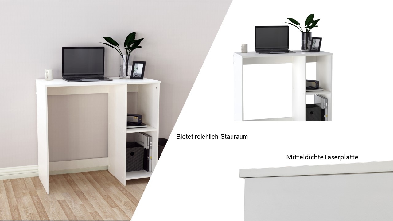 INOSIGN Schreibtisch »BAKAR, Laptoptisch, Computertisch,«, 2 offene Fächer, platzsparend, Breite 80 x Tiefe 40 cm