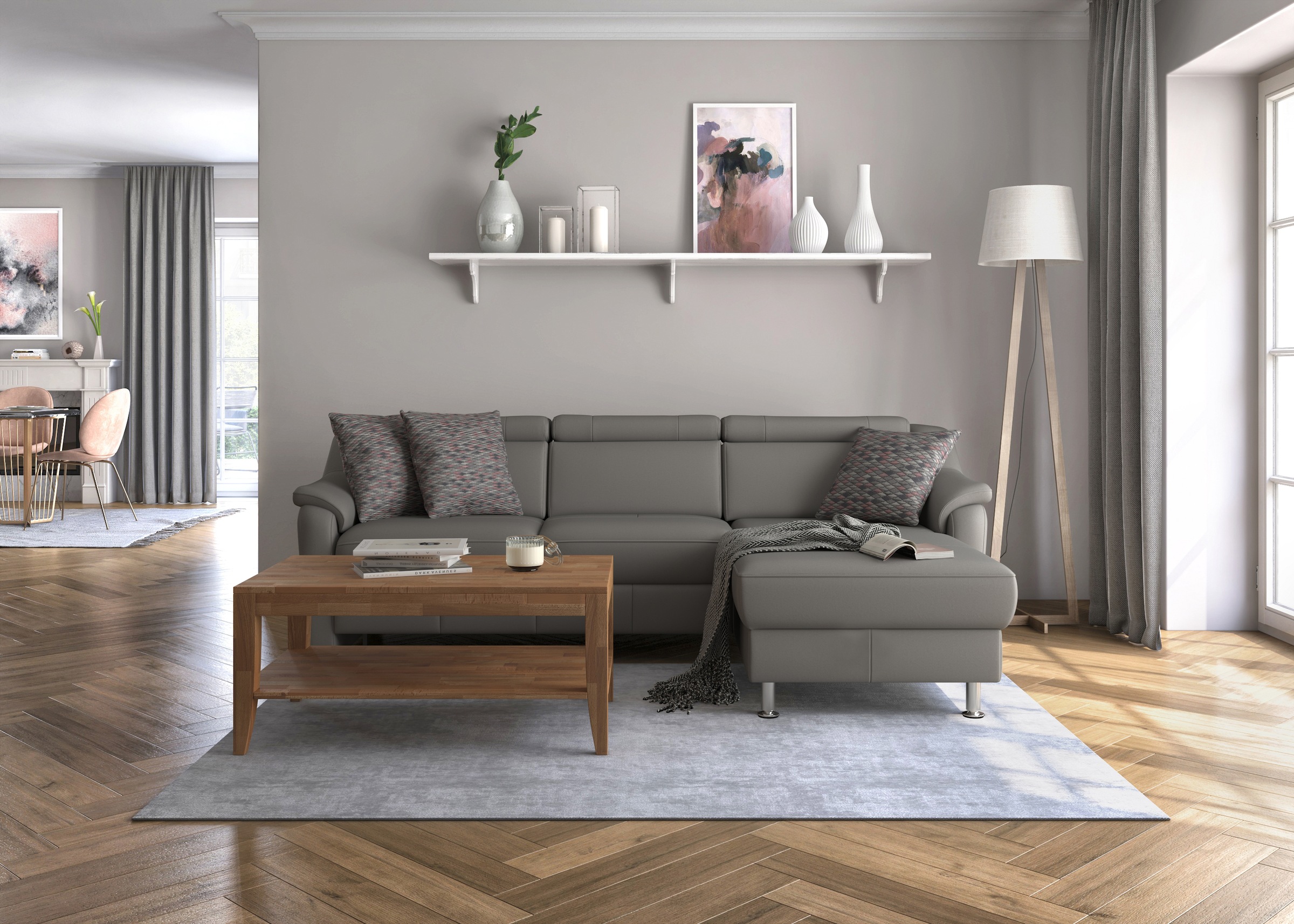 sit&more Ecksofa »Freetown L-Form«, inklusive Kopfteilverstellung und komfortablem Federkern