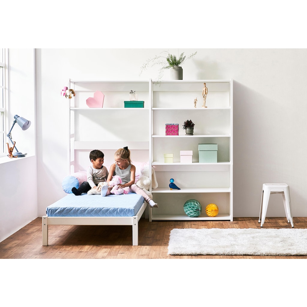 Hoppekids Jugendzimmer-Set »STOREY«, (Set, 16 St., Kinderbett, Rollrost, Schaummatratze, Regalsystem, 8 Einlegeböden)