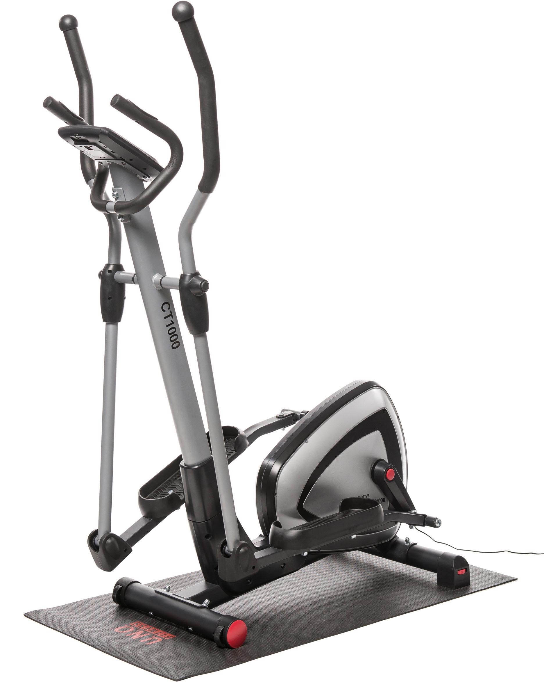 MOTIVE FITNESS BY U.N.O. Crosstrainer-Ergometer »CT 1000 (mit/ohne Unterlegmatte)« Schwungmasse ca. 9, 5 kg, 24 Widerstandsstufen grau