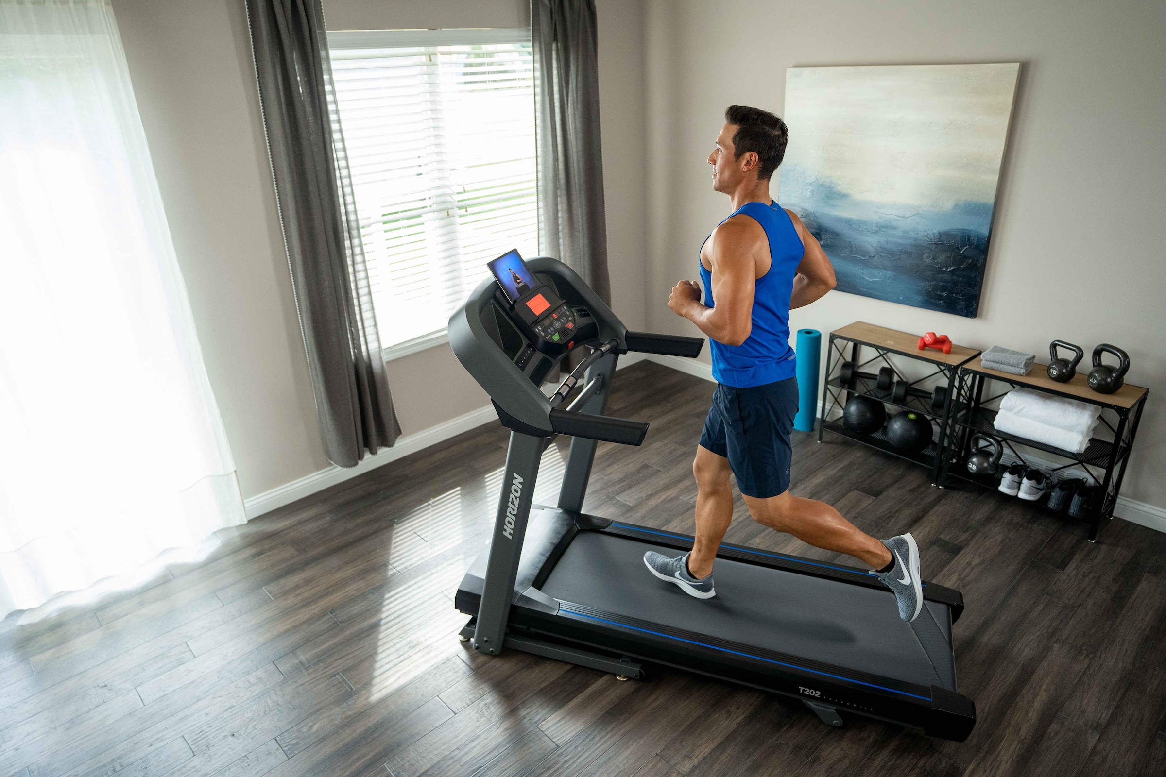 Horizon Fitness Laufband »T202«, (mit integriertem Ventilator und Lauffläche von 152/51 cm), bis max. 20 km/h, klappbar