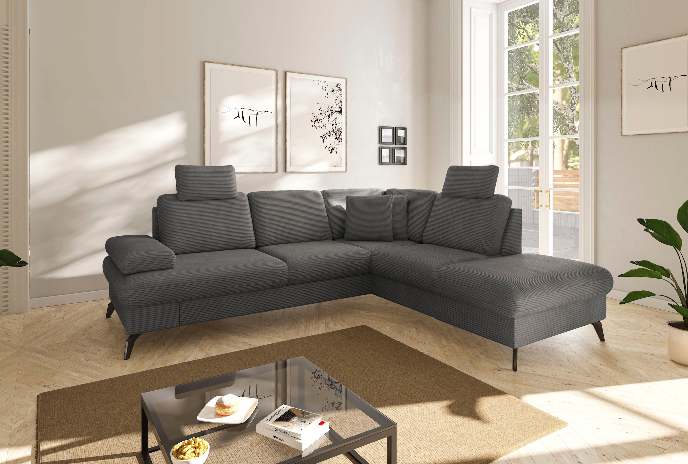 sit&more Ecksofa »Morris Jubi L-Form«, inkl. Armteilfunktion und 1 Zierkiss günstig online kaufen