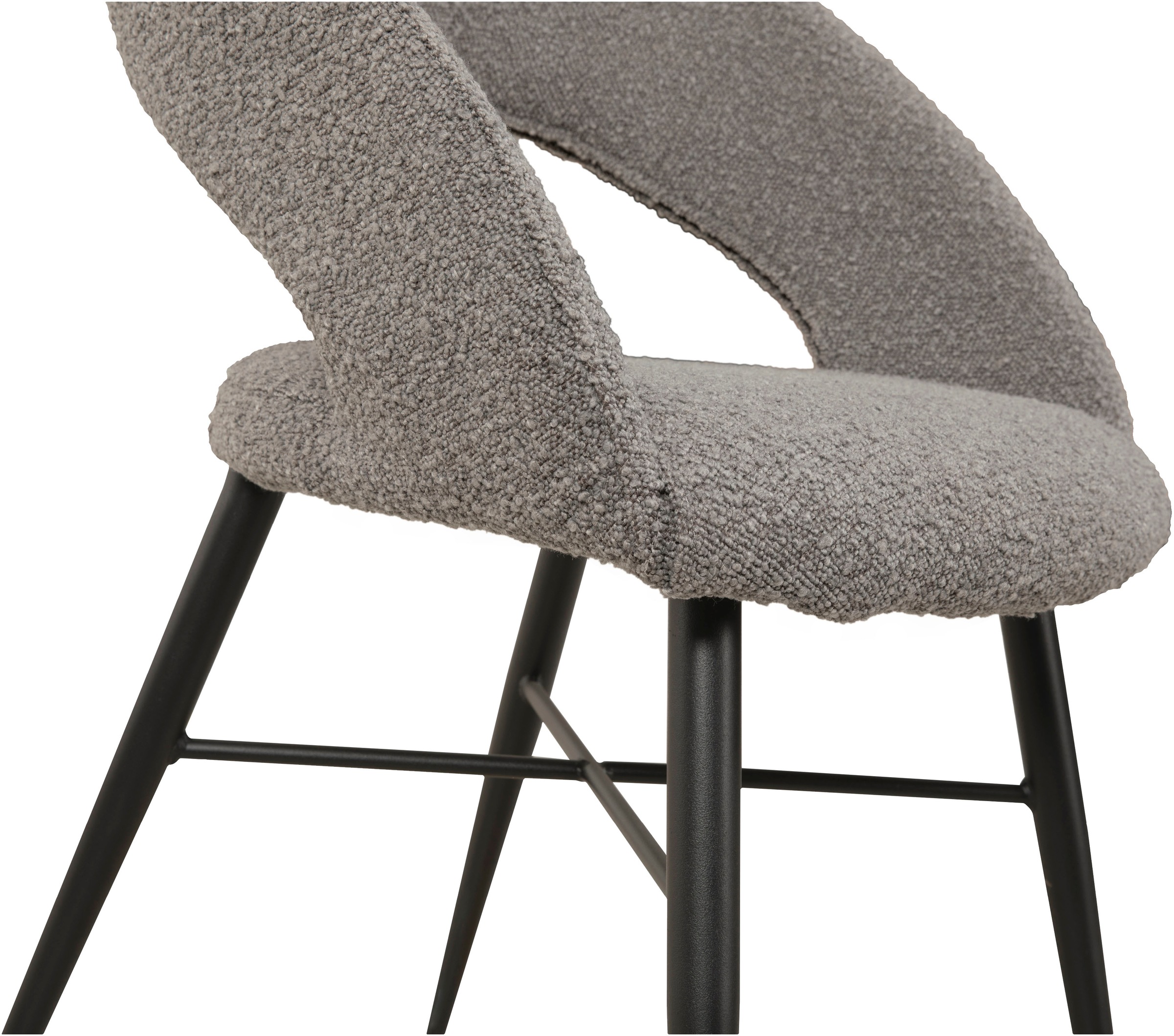 OMG Design Esszimmerstuhl »Marley«, (Set), 2 St., Stoff, mit modernem Cut-Out, Bouclé Bezug