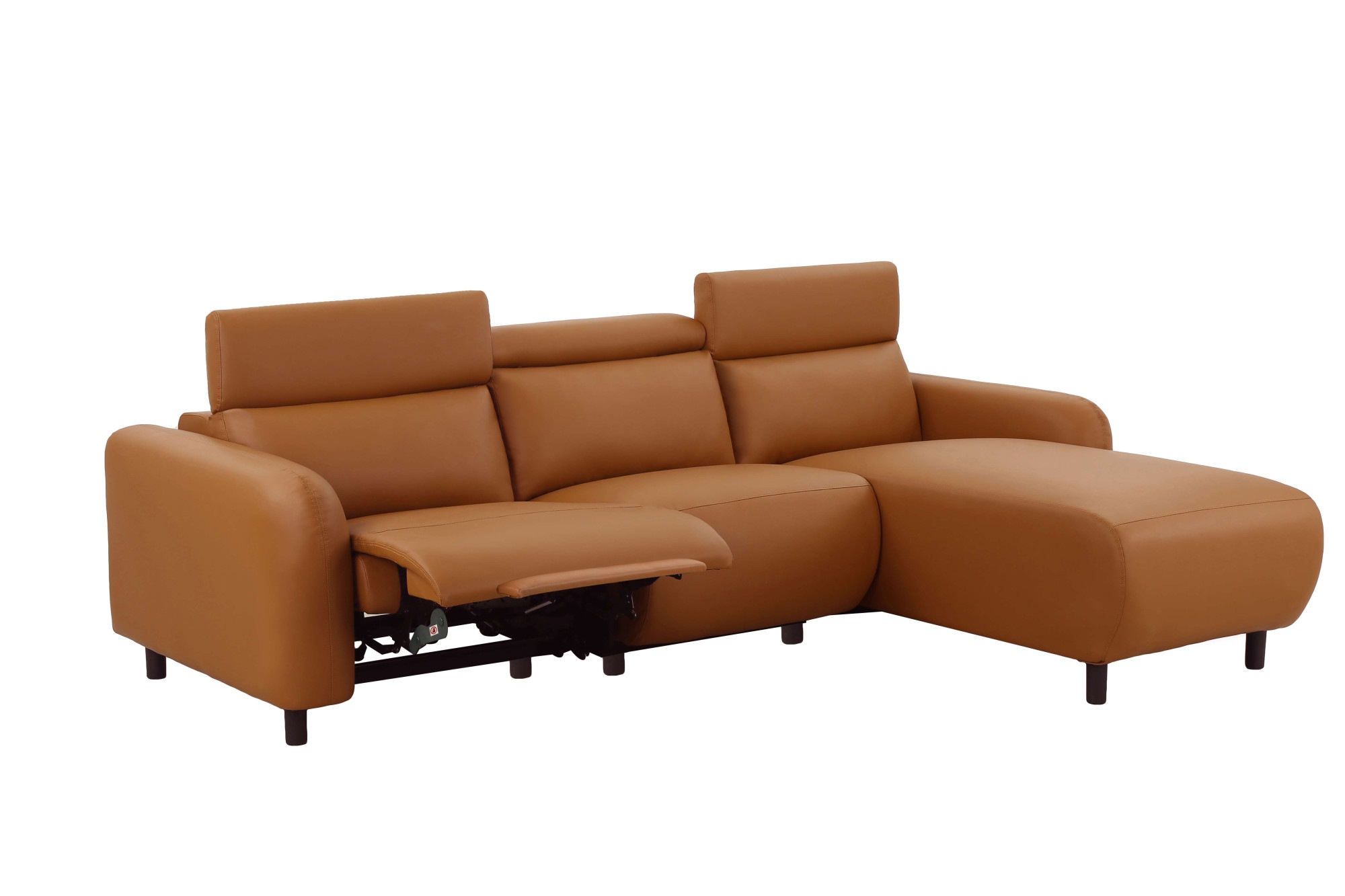 Home affaire Ecksofa »SKAANE Kunstleder, L-Form, 274 cm, manuelle u. elektrische Funktion,«, rundes Design, Kopfteilverstellung, Federkernpolsterung