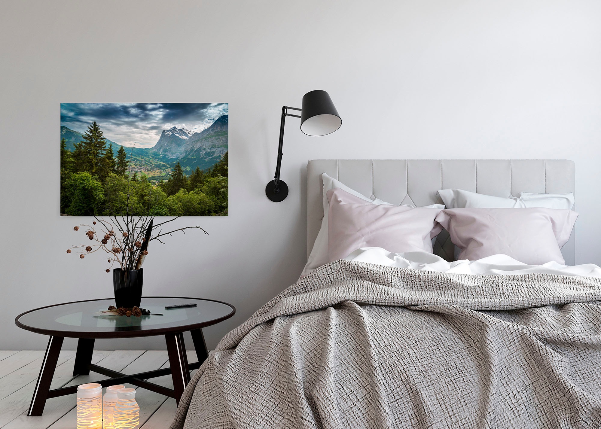 A.S. Création Leinwandbild »Mountain Views«, Kunst-Landschaft-Kinder, (1 St.), Bild Landschaft Bäume Gebirge Keilrahmen Leinwand-Bild Wohnzimmer Wand