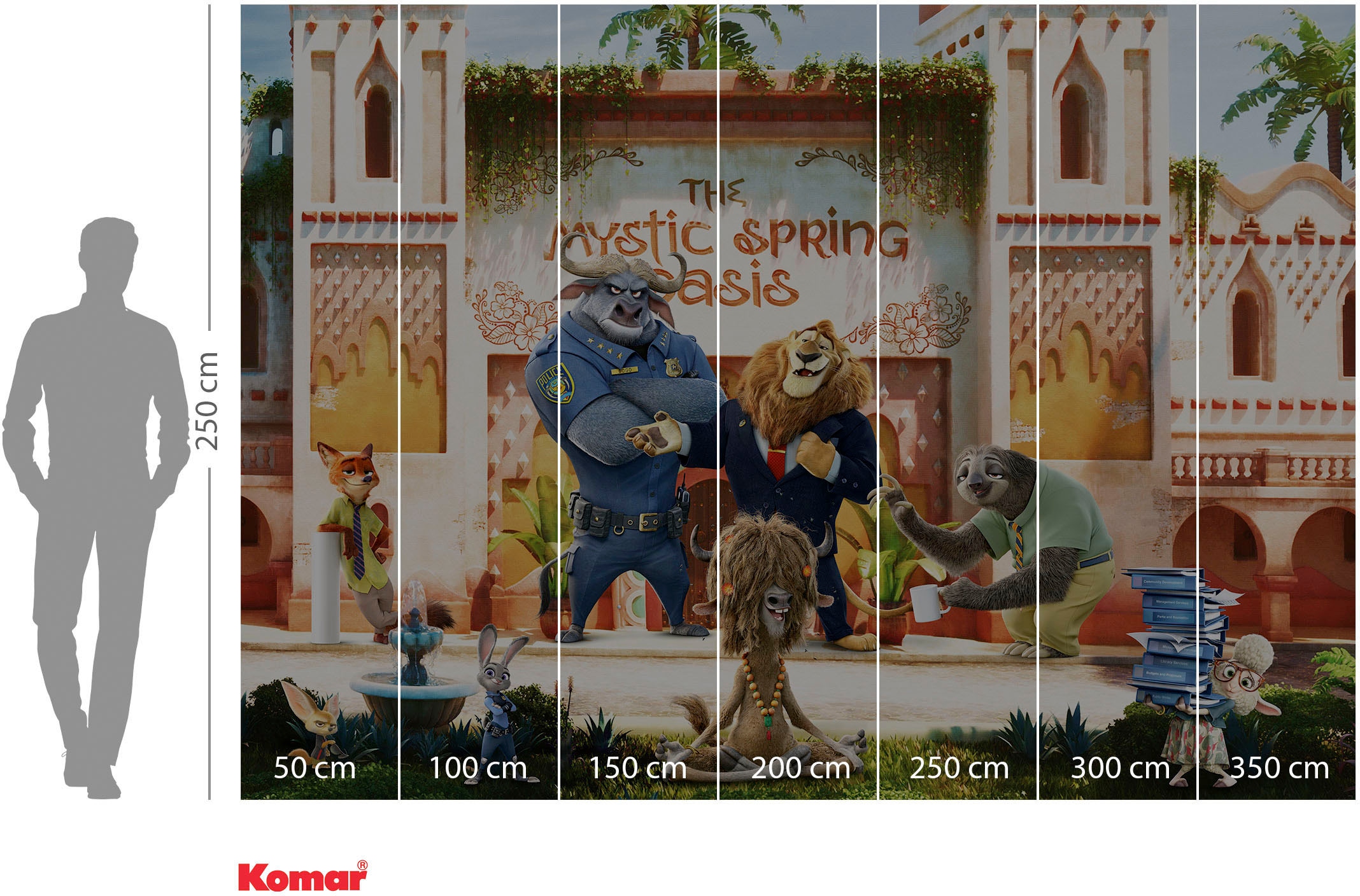 Komar Fototapete »Digitaldruck Vlies - Zoomania - Größe 350 x 250 cm«, bedruckt, Kinderzimmer