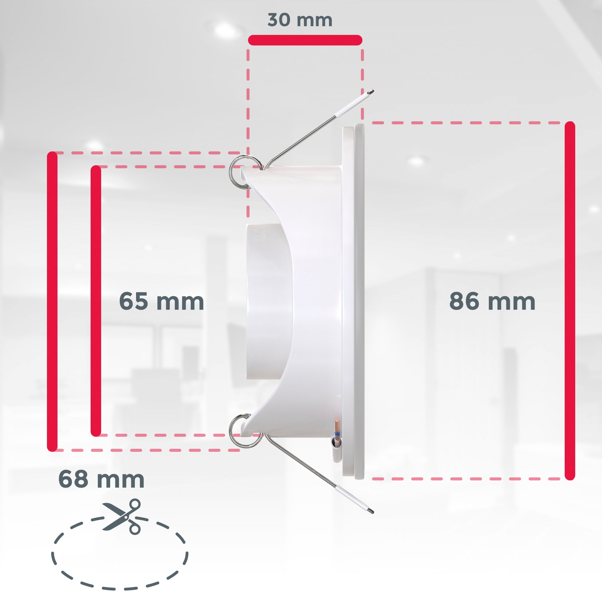 B.K.Licht LED Einbauleuchte »BK_EL1545 5er Set LED Bad Einbaustrahler, IP65, flache LED Einbauspots«, 5 flammig, Leuchtmittel LED-Modul | LED fest integriert, 4.000K, 350Lm, 3W, Kunststoff, 8,6 x 3 cm, Weiß