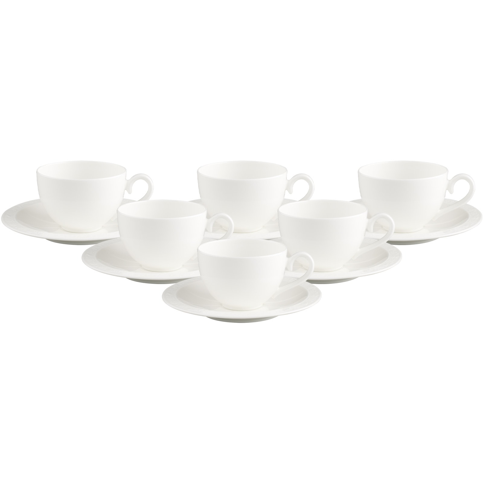 Villeroy & Boch Tasse »Kaffeetassen mit Untertassen White Pearl 120 ml 6er günstig online kaufen