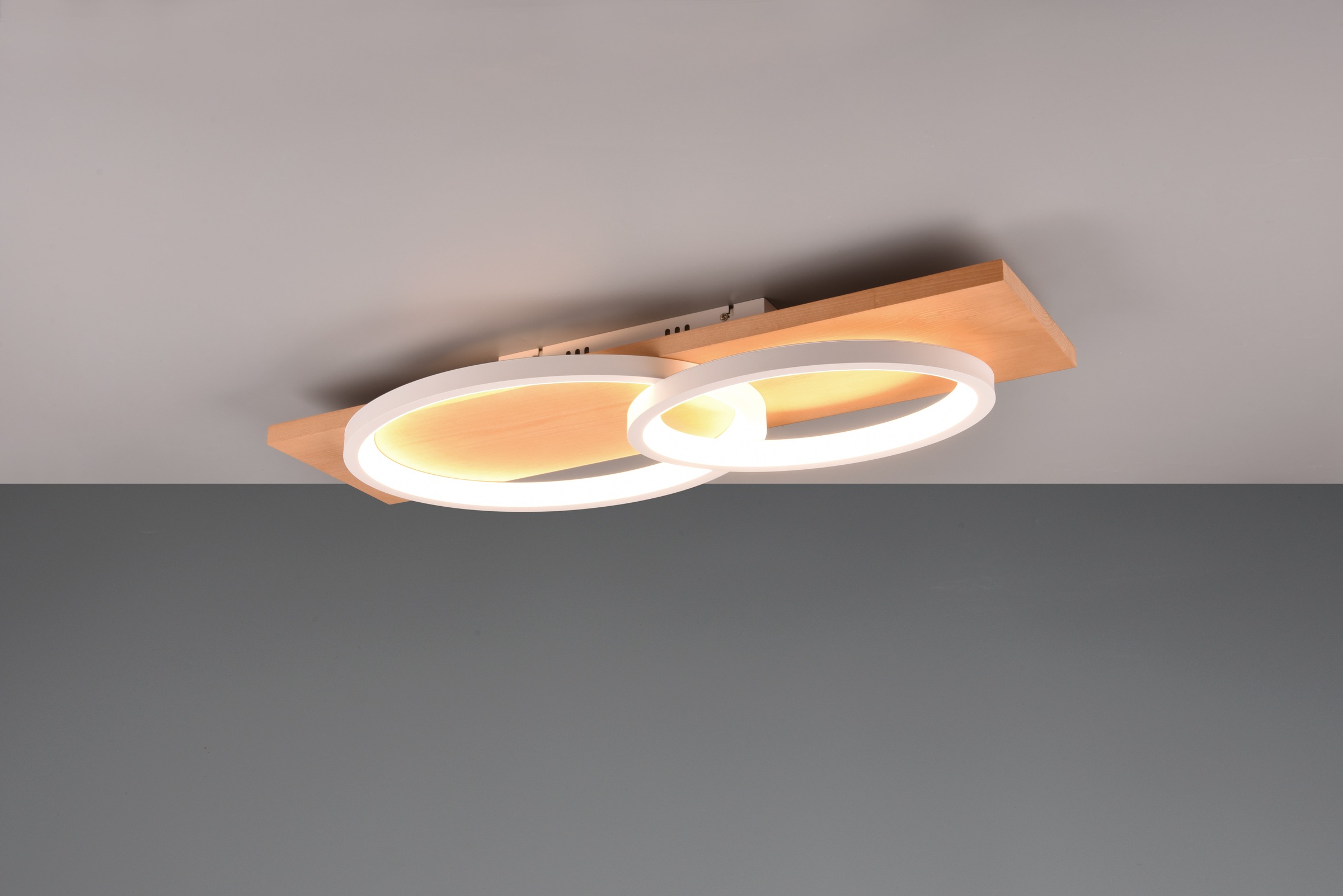 TRIO Leuchten LED Deckenleuchte »BARCA, dimmbare Deckenlampe aus Holz & Met günstig online kaufen
