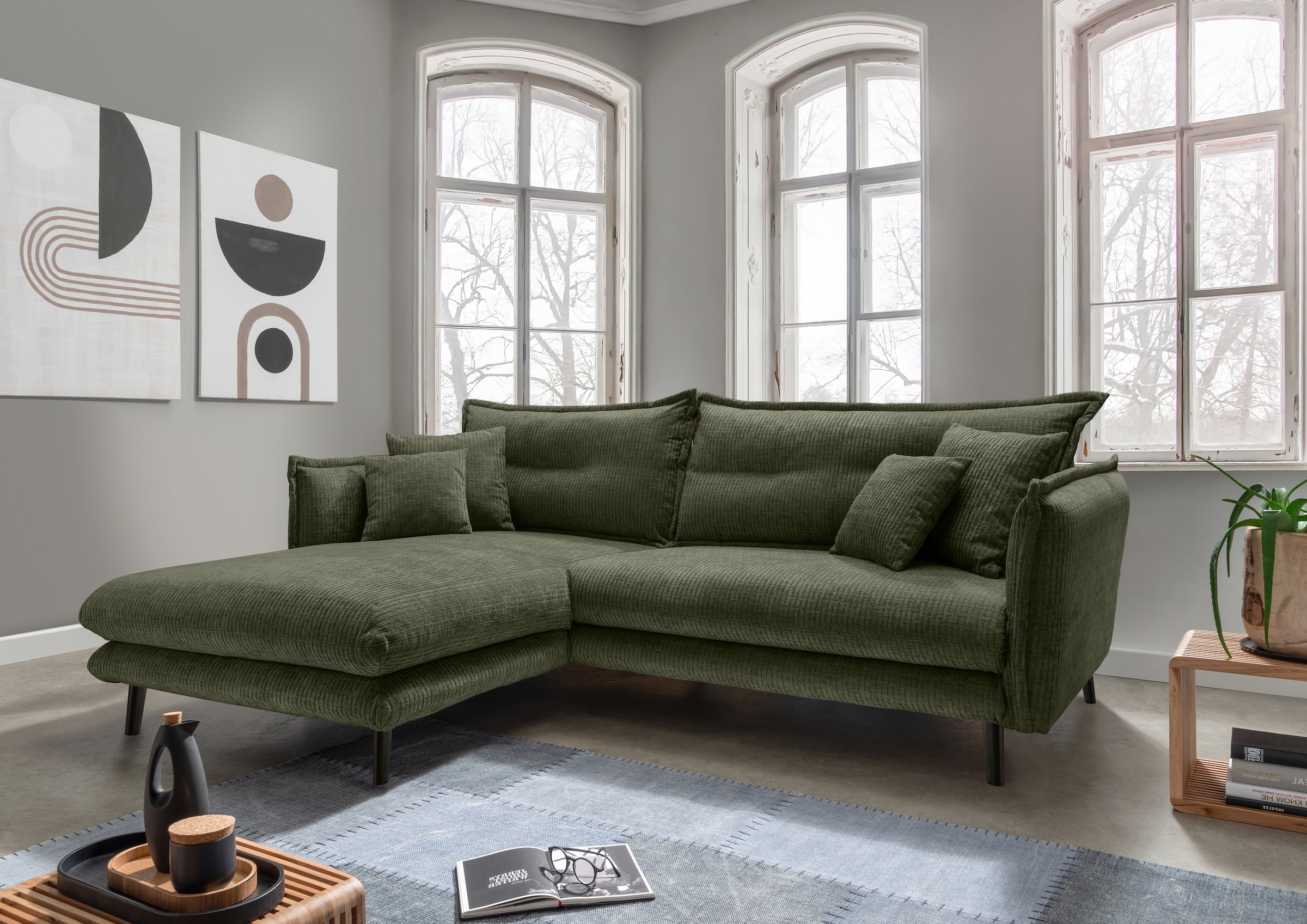 INOSIGN Ecksofa »Lazio modernes Design, bequem, schmale Armlehnen, OTTOs Ch günstig online kaufen
