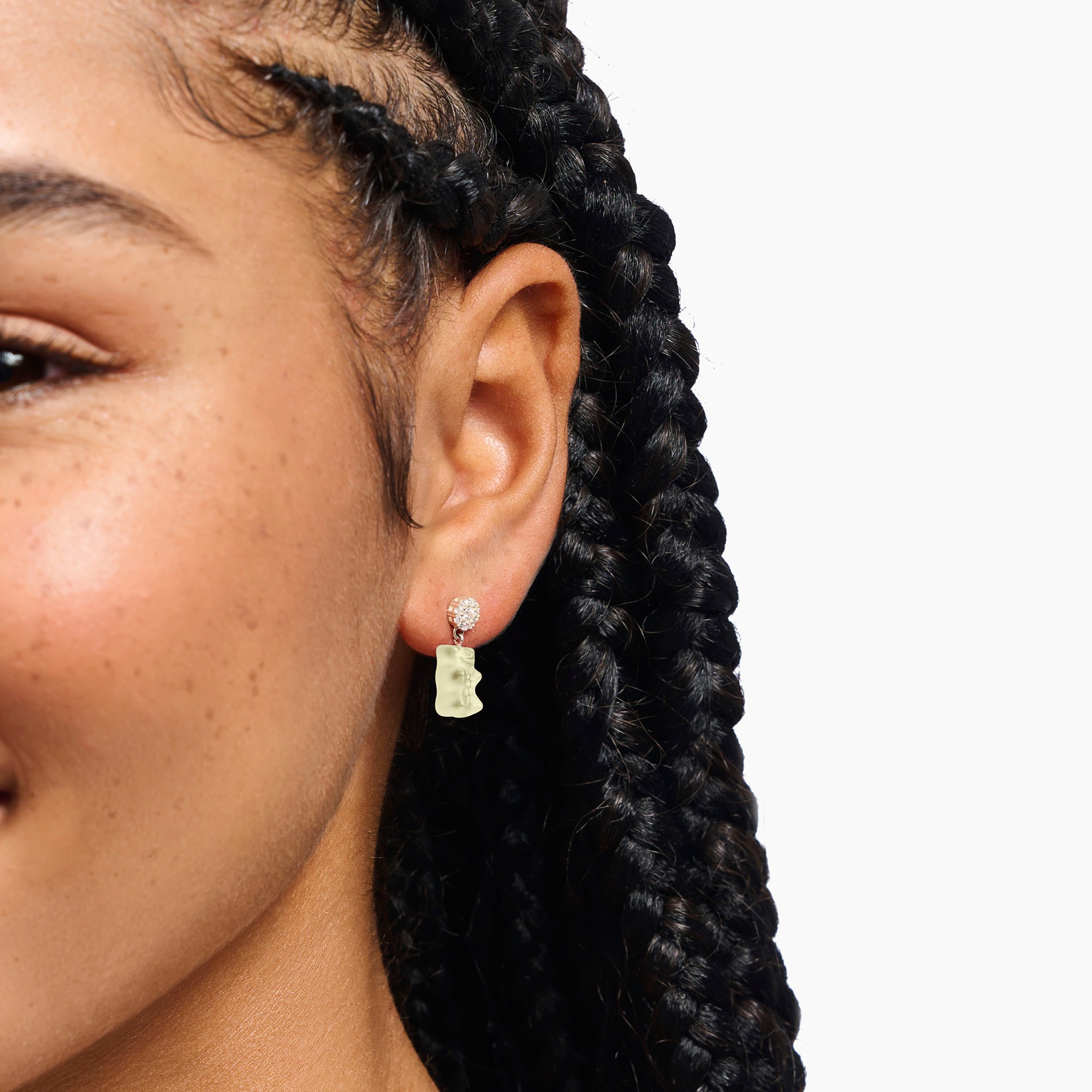 THOMAS SABO Paar Ohrstecker »THOMAS SABO x HARIBO: Ohrstecker mit Goldbär«, mit Kristallglas, Zirkonia (synth.)