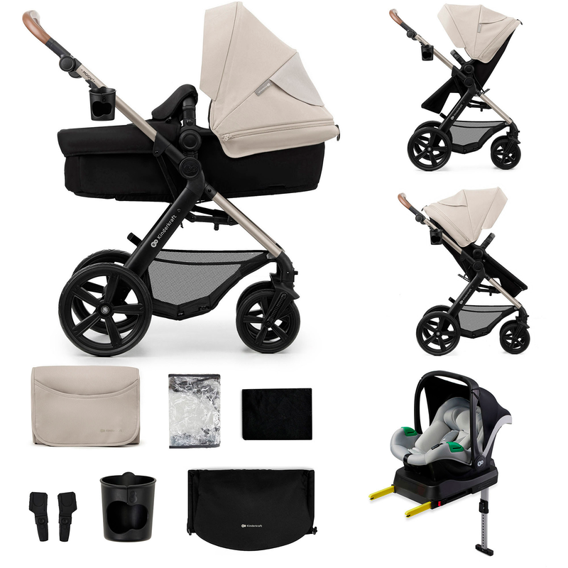 KINDERKRAFT Kombi-Kinderwagen »MOOV 2 4in1 EVA« 27 kg mit EVA-Rädern grau