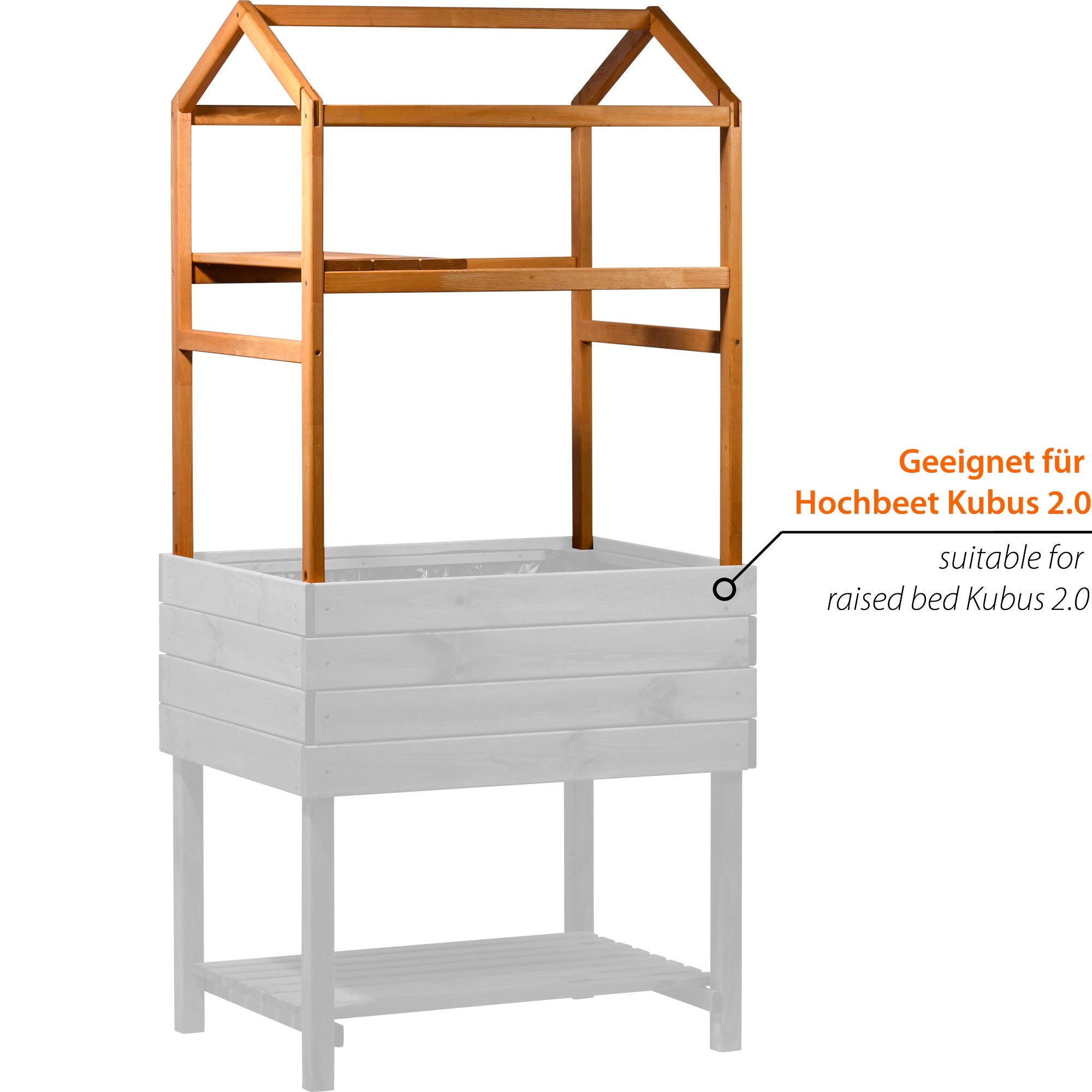 dobar Rankhilfe »Pflanzturm-Aufsatz für Hochbeet Kubus 2.0, mit Ablage, hellbraun« Außenmaße des Pflanzturm-Aufsatzes 74x54x89 cm (LxBxH)